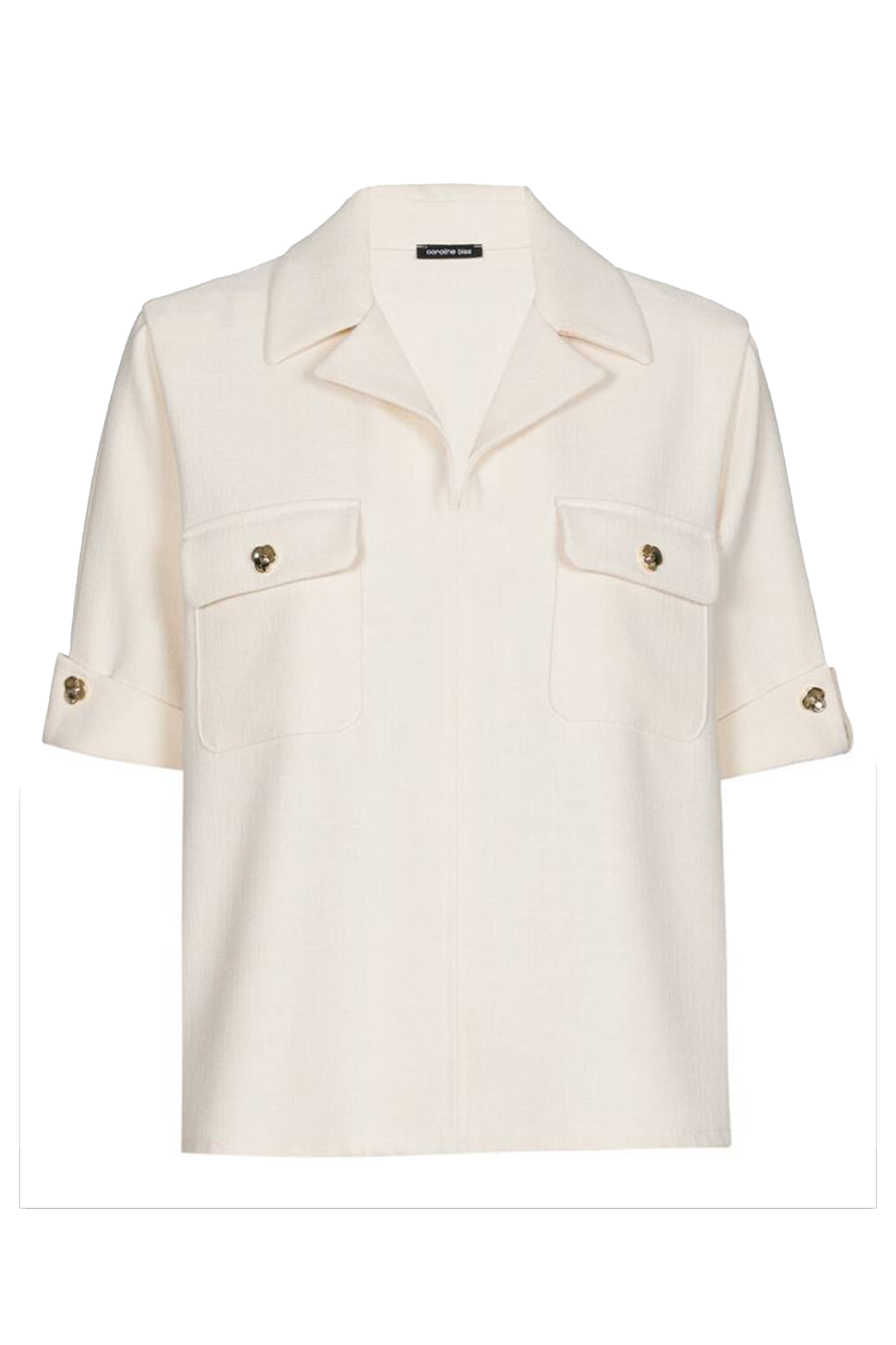 Dames blouse korte mouw ecru