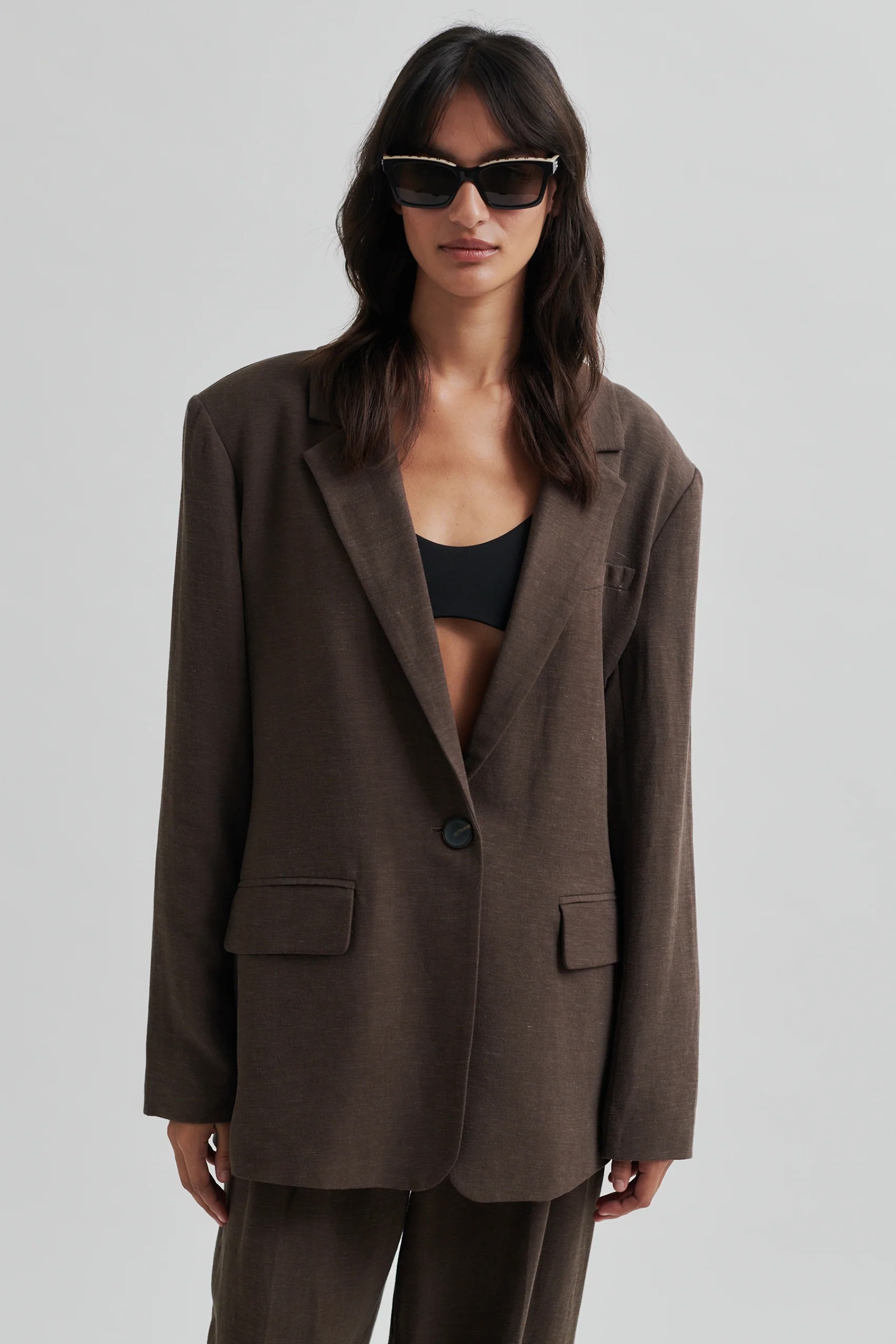 Dames blazer bruin