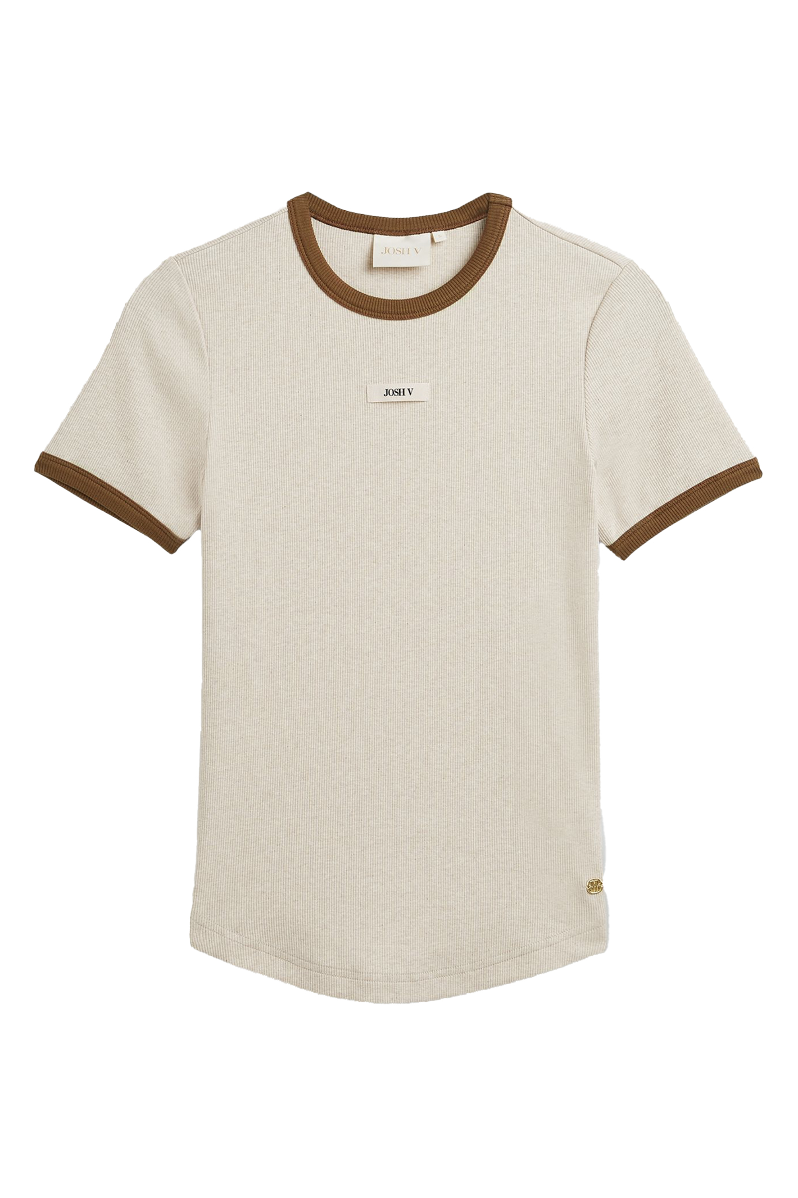 Dames t-shirt korte mouw bruin