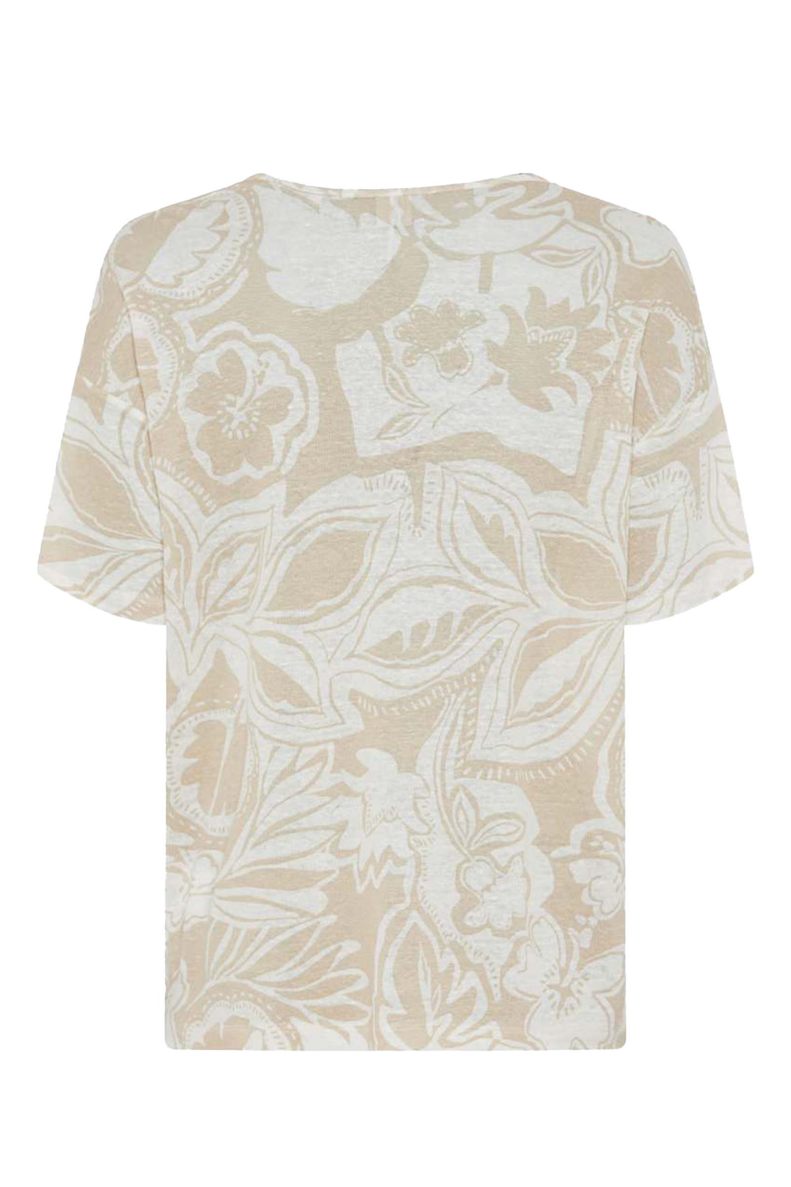 Dames t-shirt korte mouw ecru