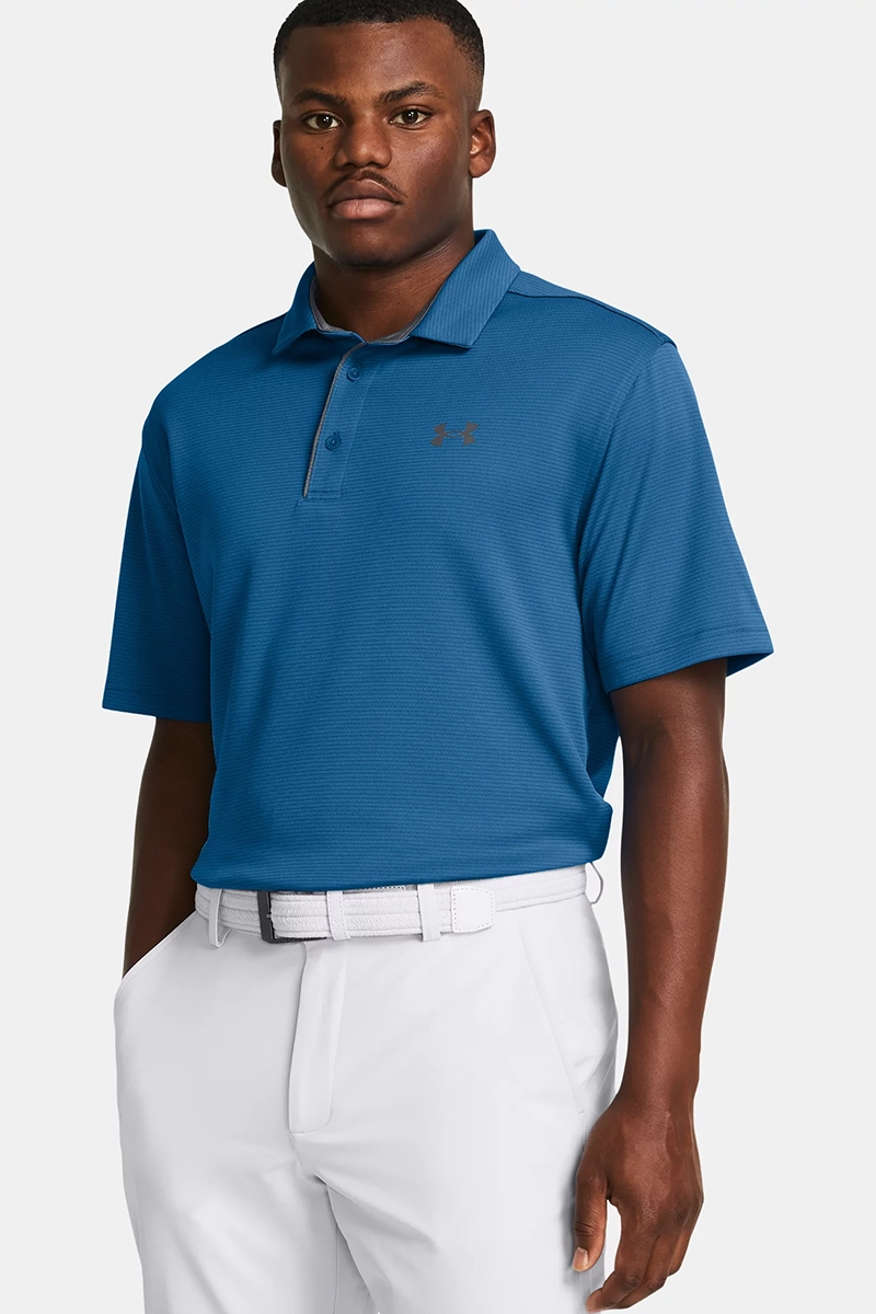Tennis heren polo blauw