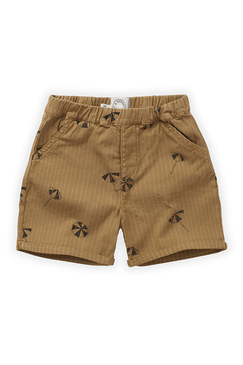 Sproet & Sprout woven shorts umbrella print bruin/beige 1