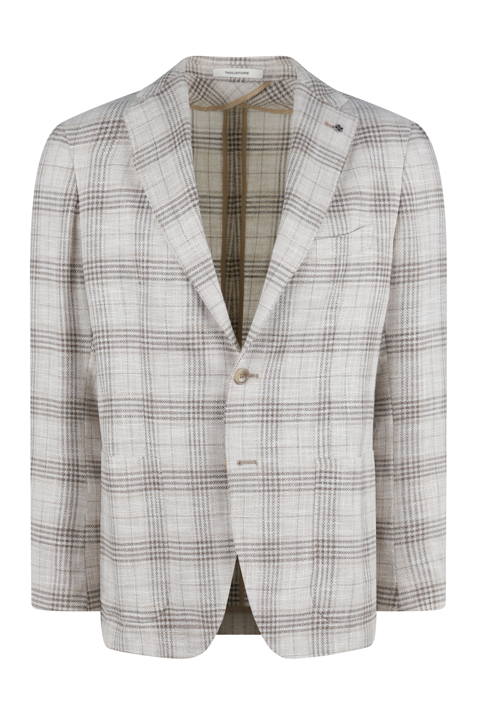 Tagliatore Lana Seta Cotone bruin/beige-1 1
