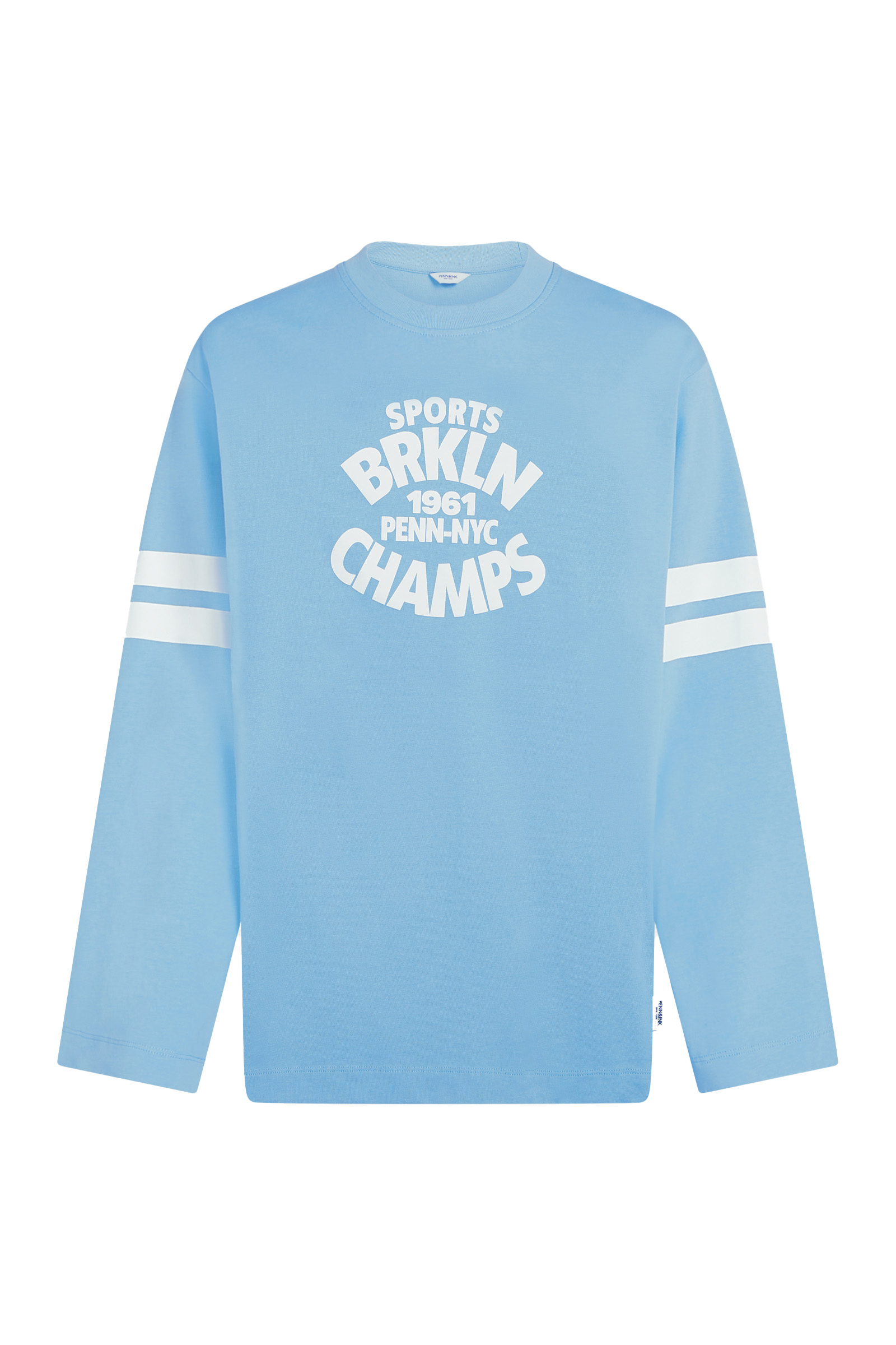 Dames t-shirt lange mouw blauw