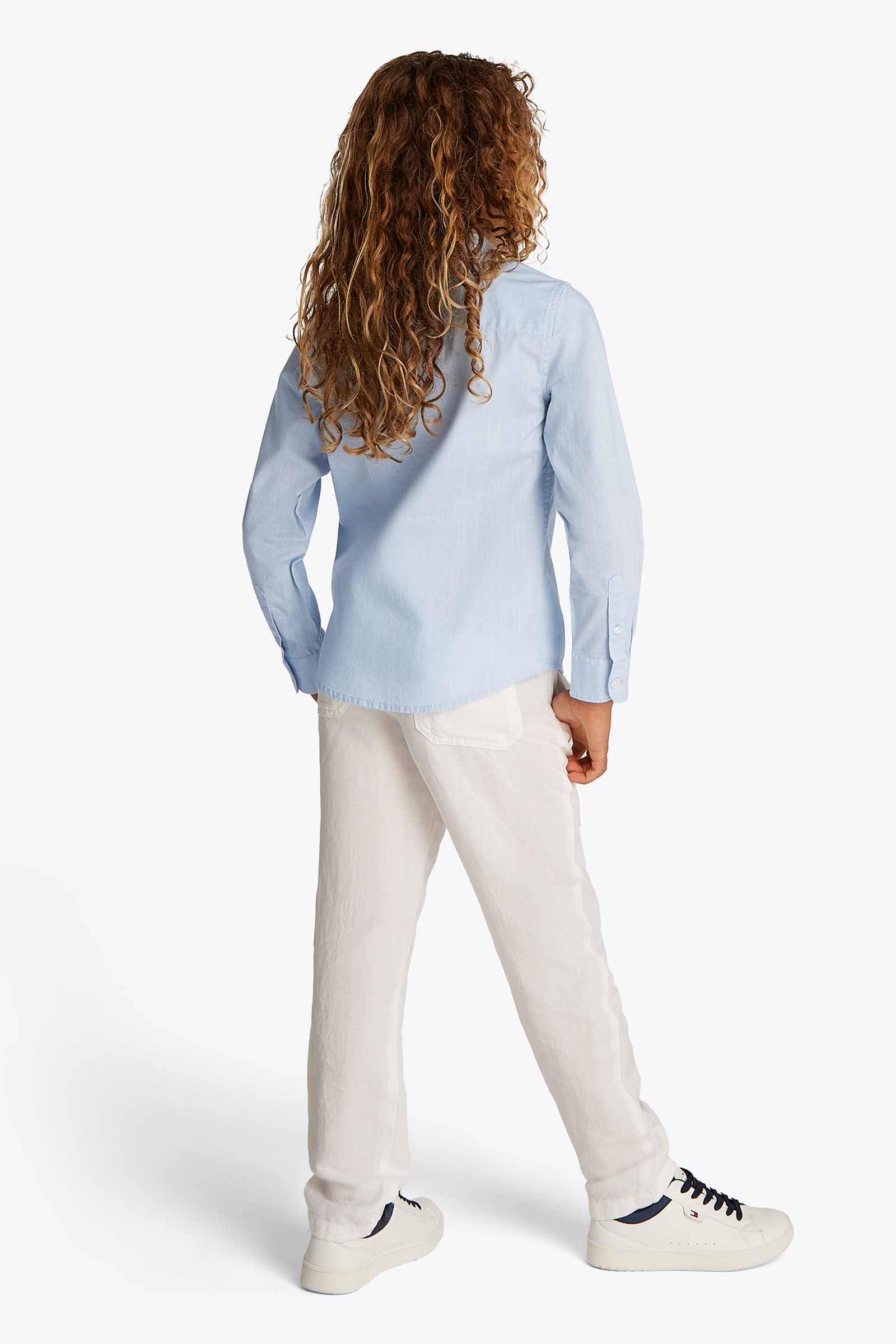 Tommy Hilfiger Mao collar regular shirt Blauw-1 4