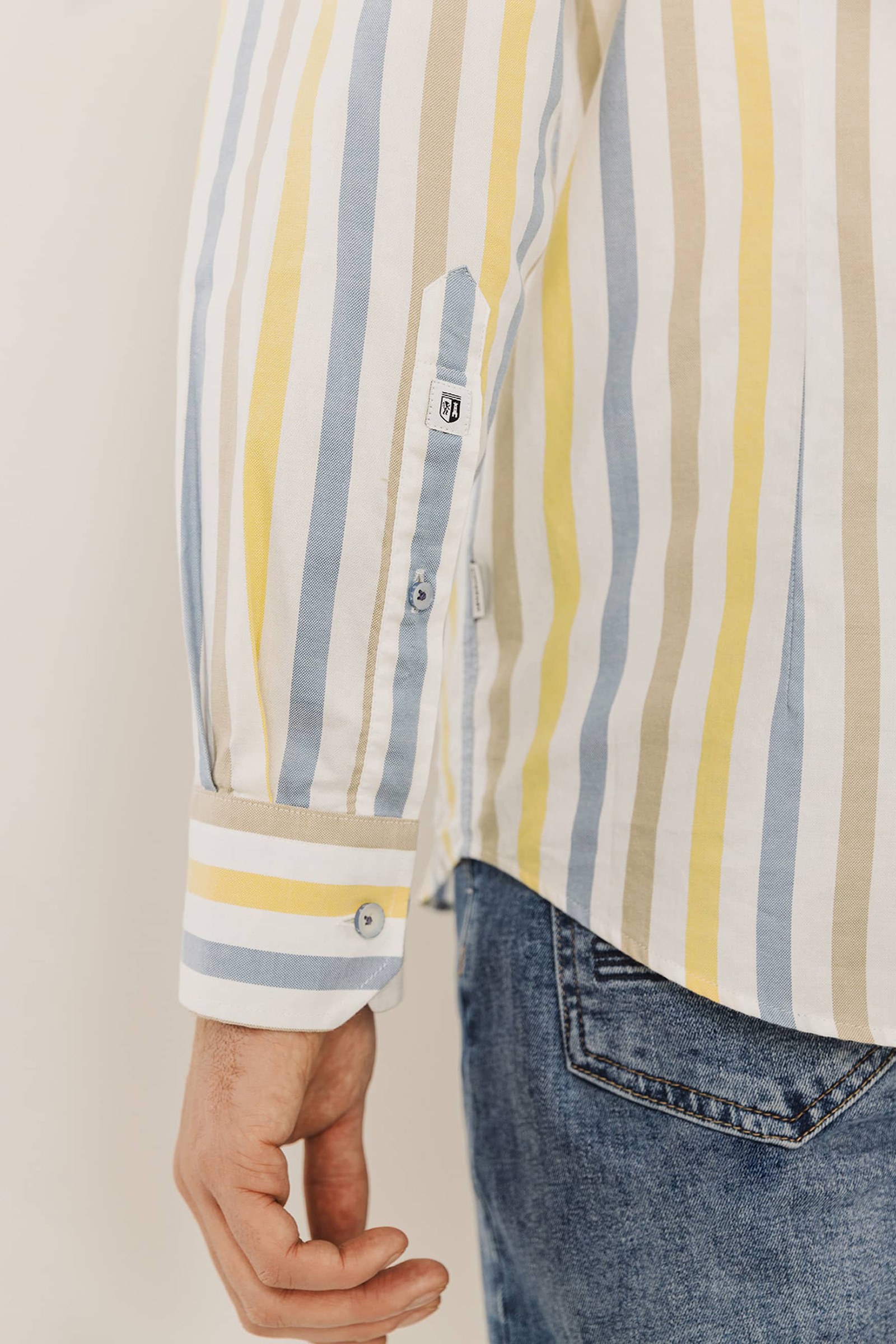 State of Art Shirt LS Print Oxfor Ecru-2 3
