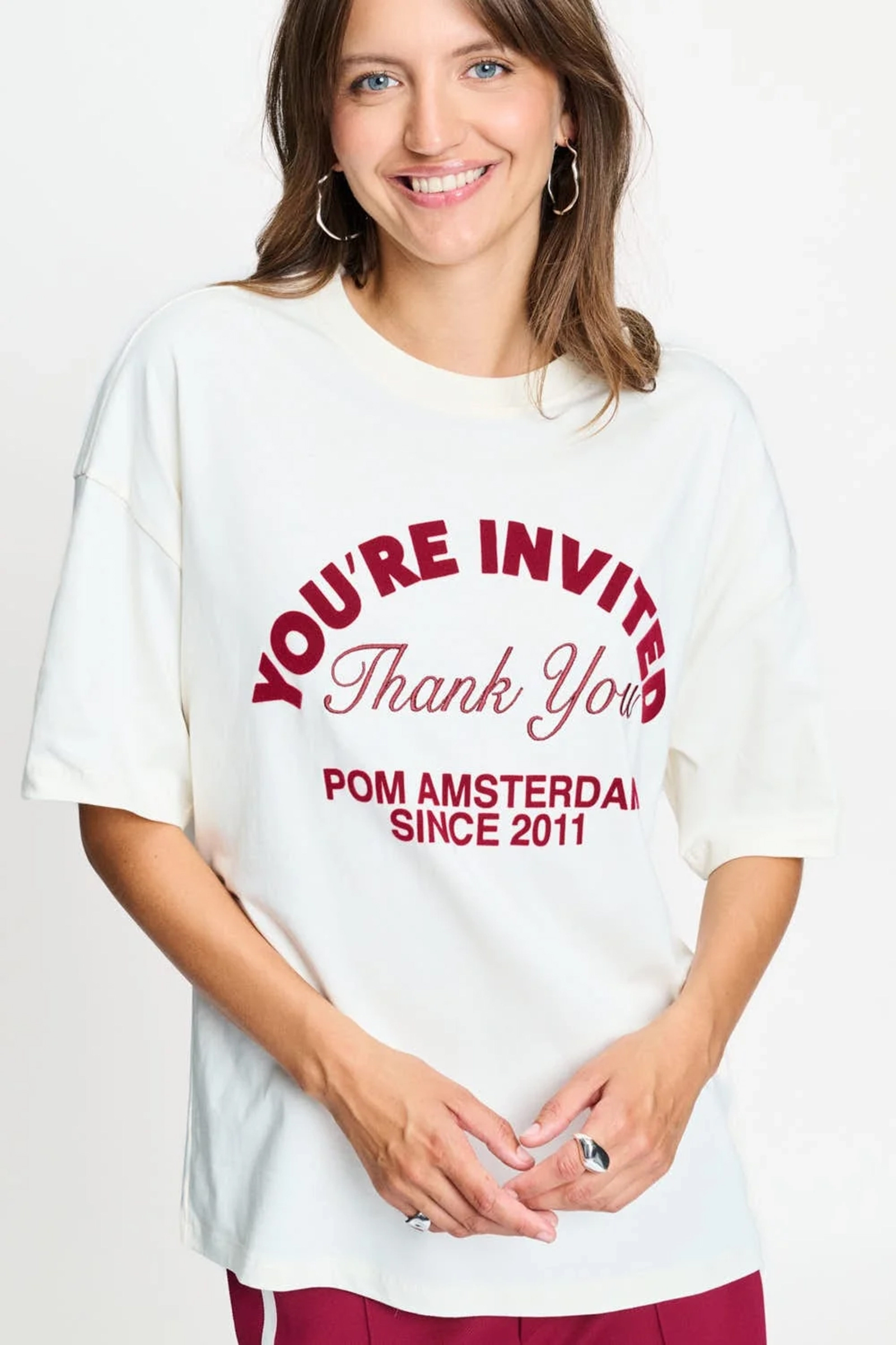 Dames t-shirt korte mouw ecru