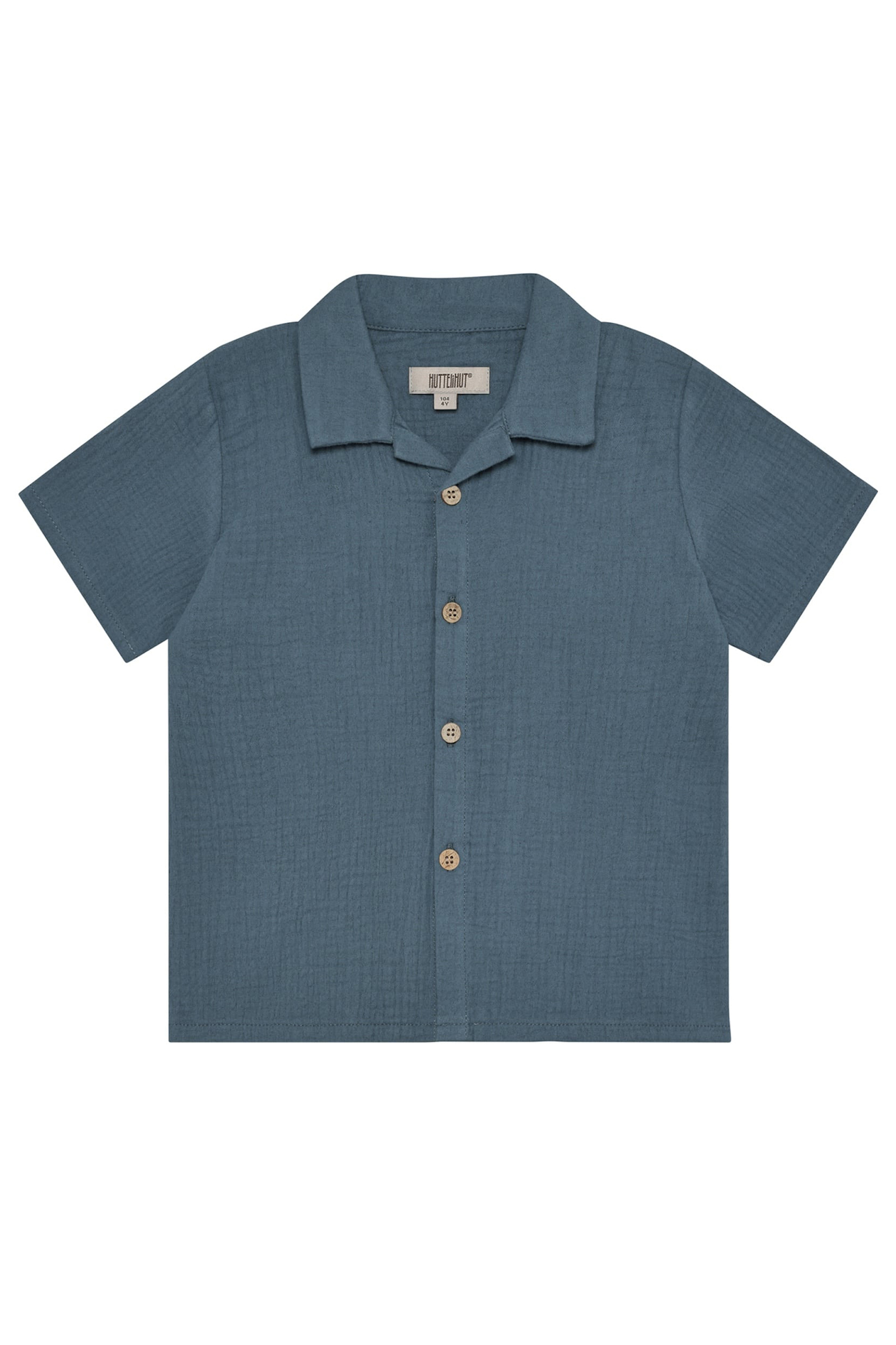 Jongens overhemd korte mouw blauw