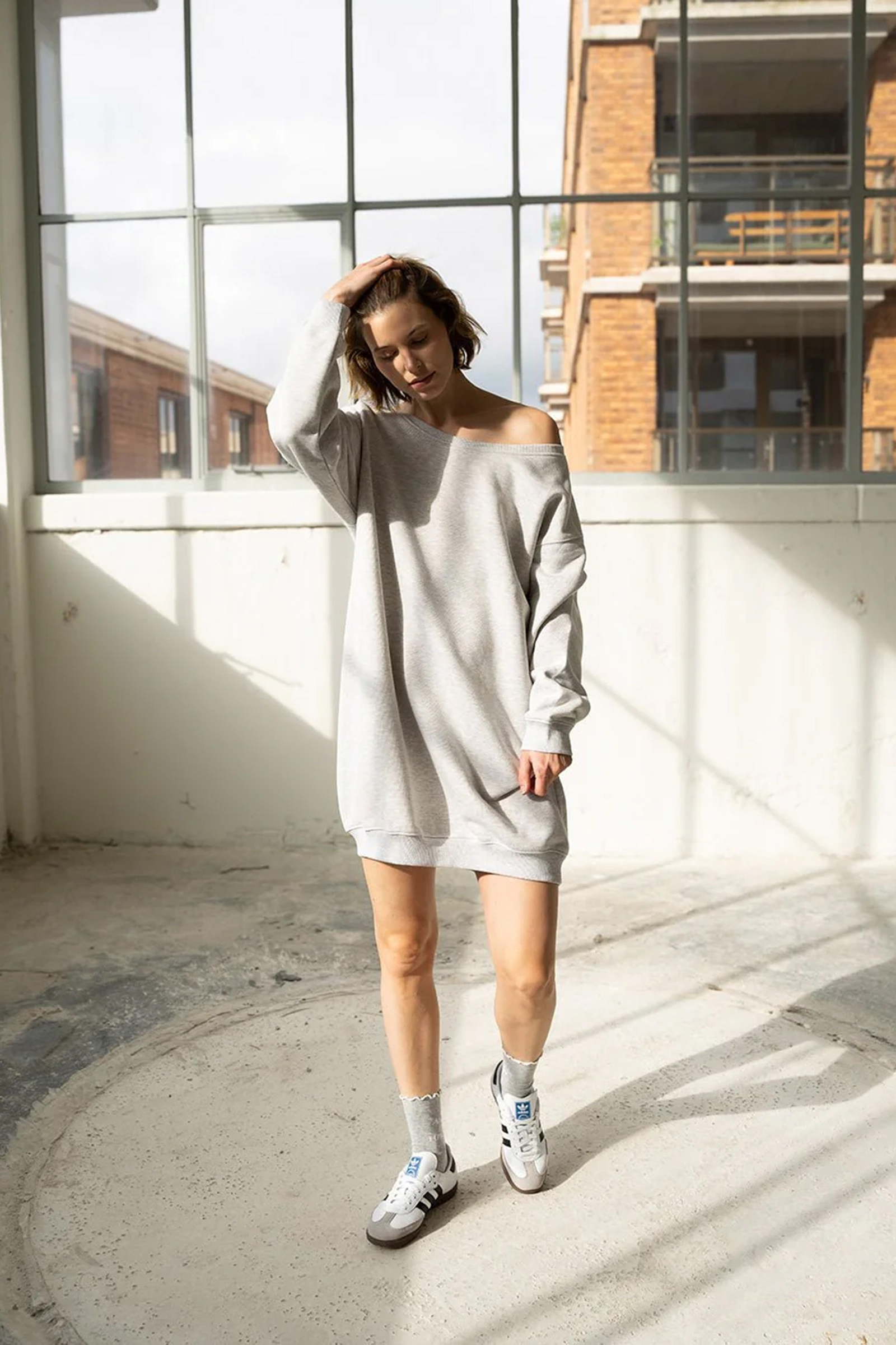 Another Label Livy sweat dress Grijs-1 2