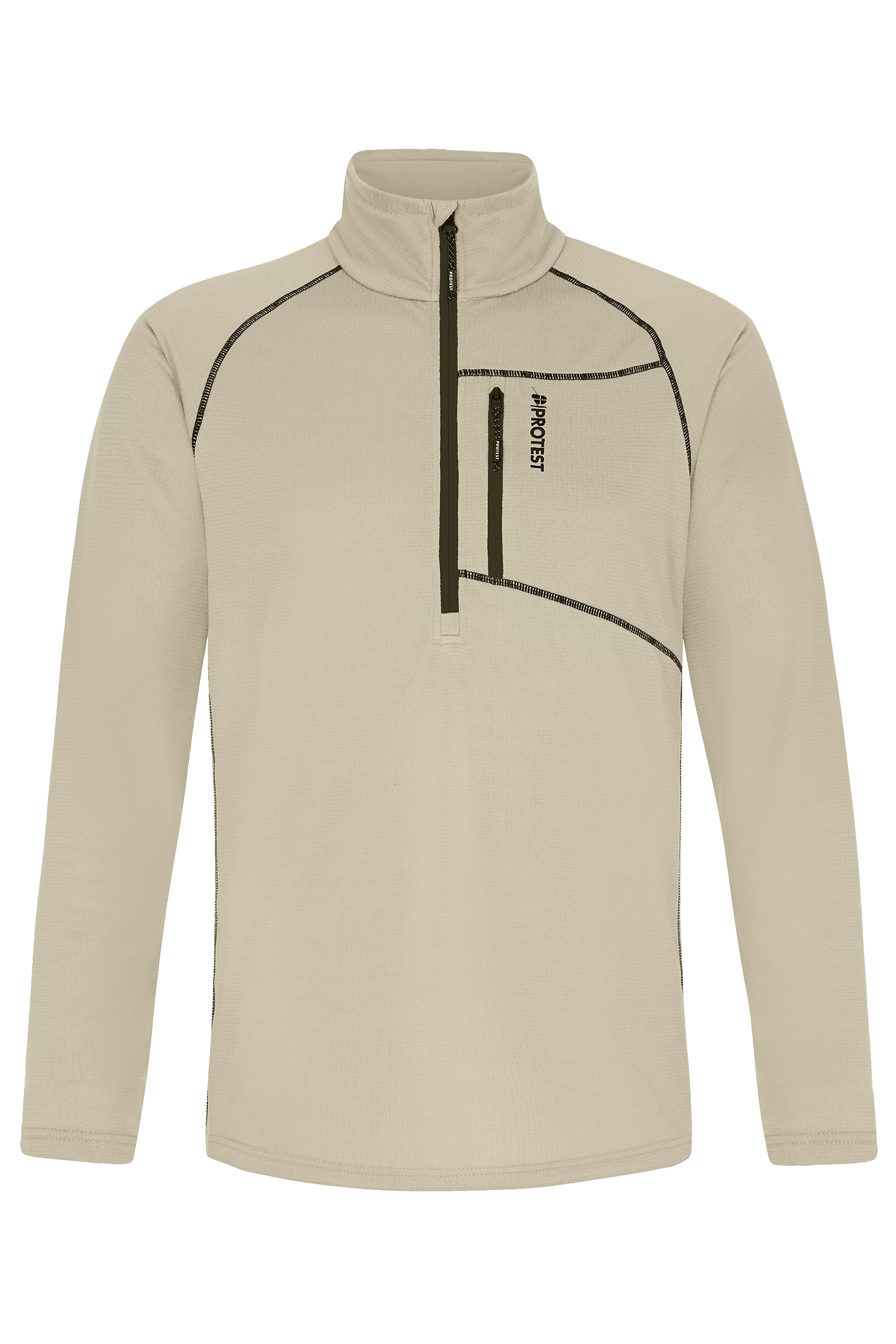 Wintersport heren pully+rits bruin