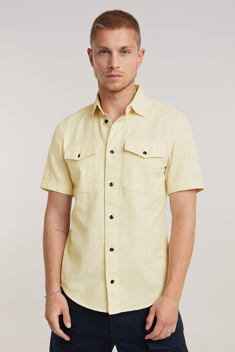 G-Star Marine slim shirt s\s Ecru-1 2