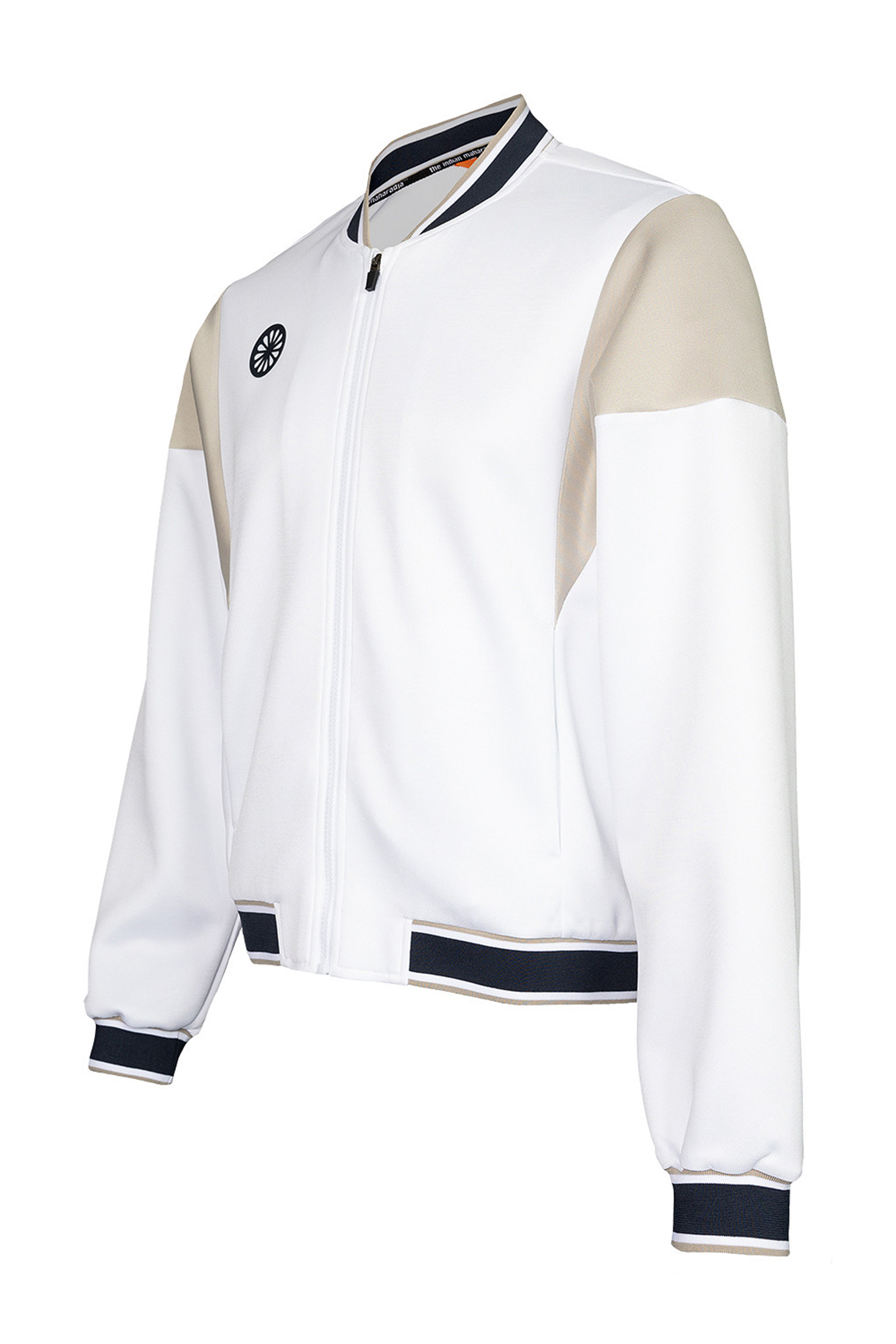 The Indian Maharadja MEN PIQUE BOMBER JACKET Wit-1 2