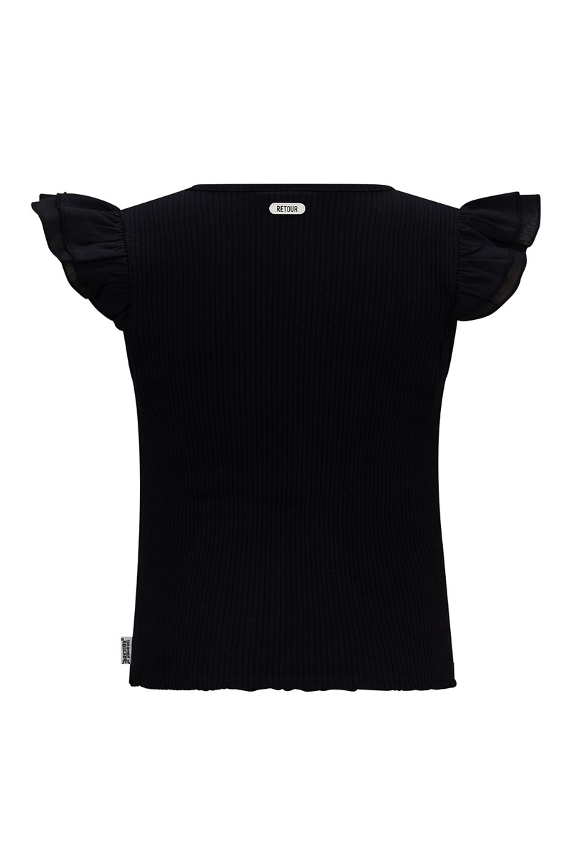 Meisjes t-shirt korte mouw zwart