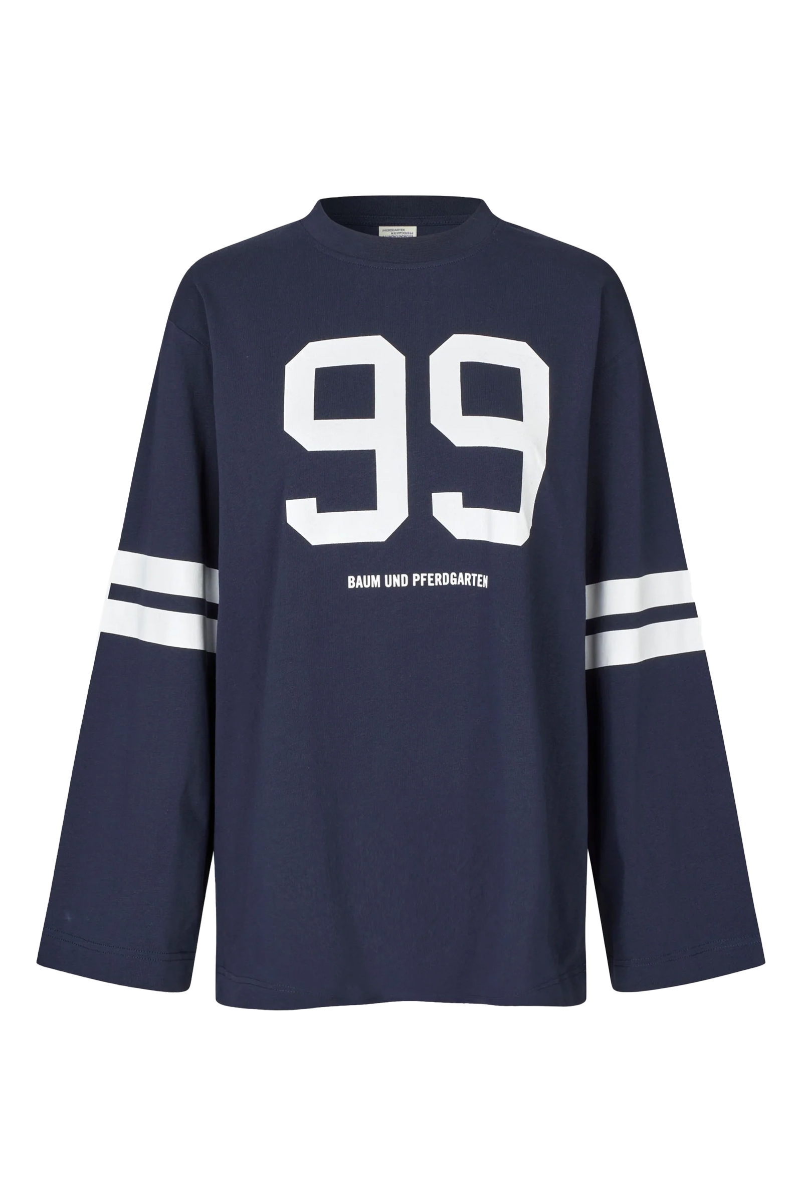 Dames t-shirt lange mouw blauw