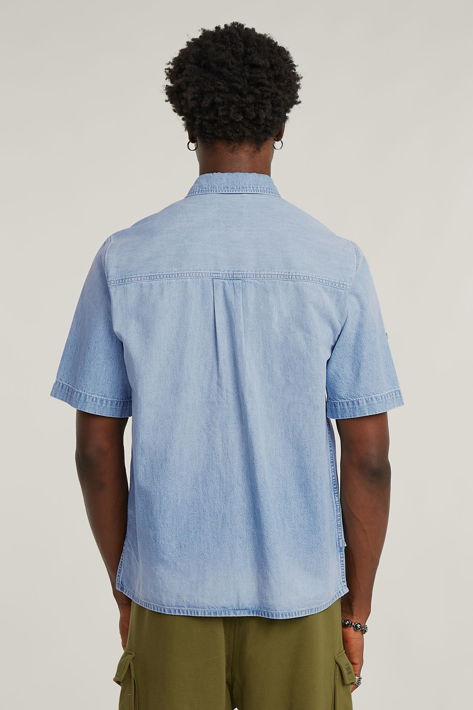 G-Star Slanted double pocket regular shirt s\s Blauw-1 3