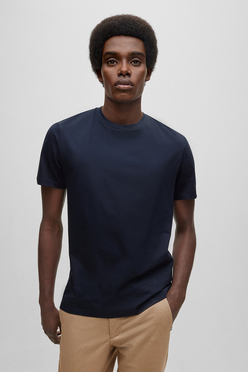 Heren t-shirt kortemouw blauw
