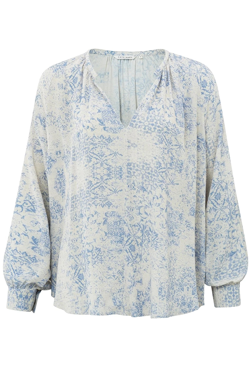 Dames blouse lange mouw bruin