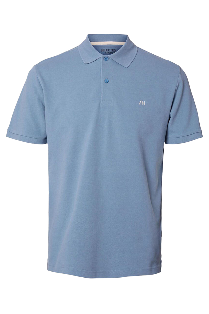 Heren polo korte mouw blauw
