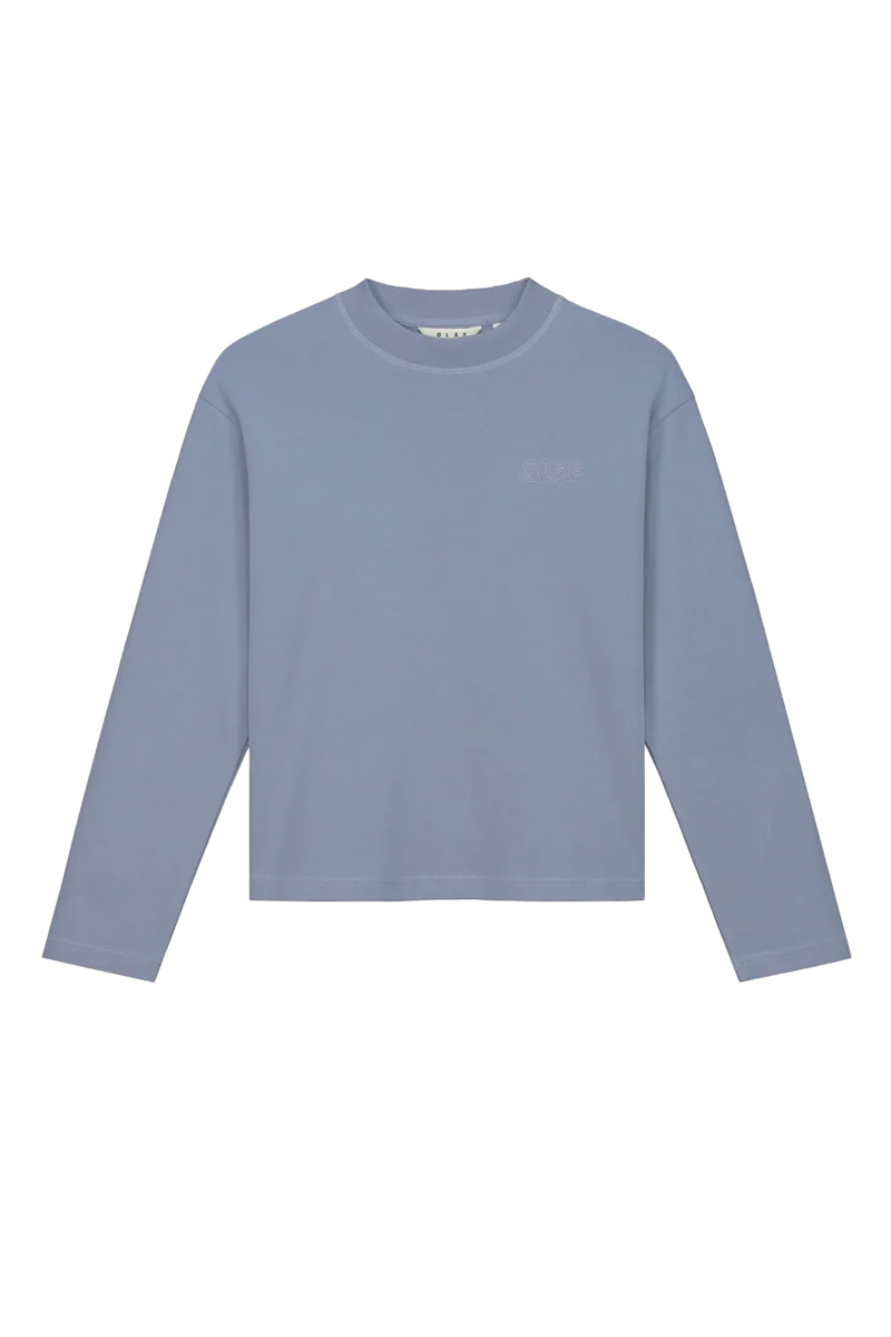 Dames t-shirt lange mouw blauw