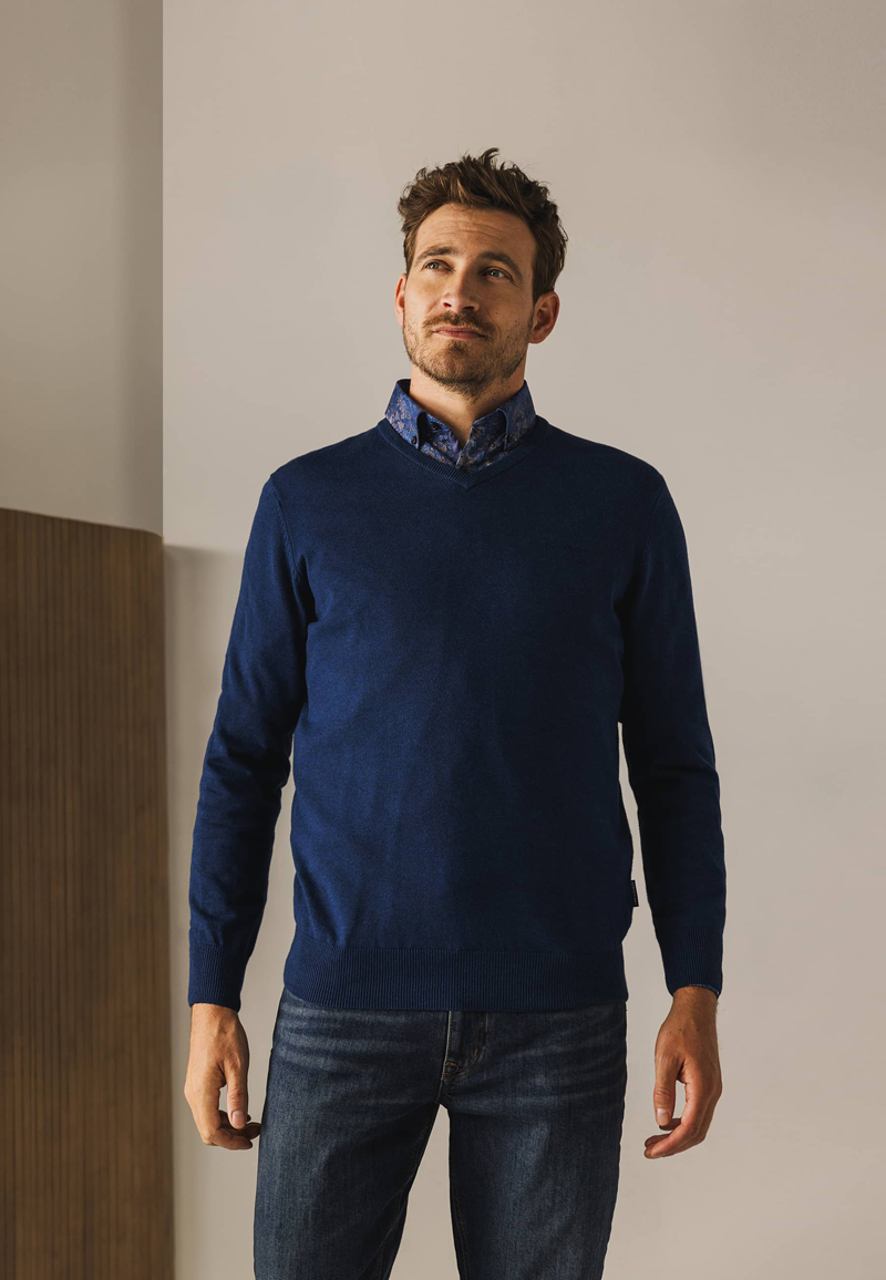 Heren trui blauw