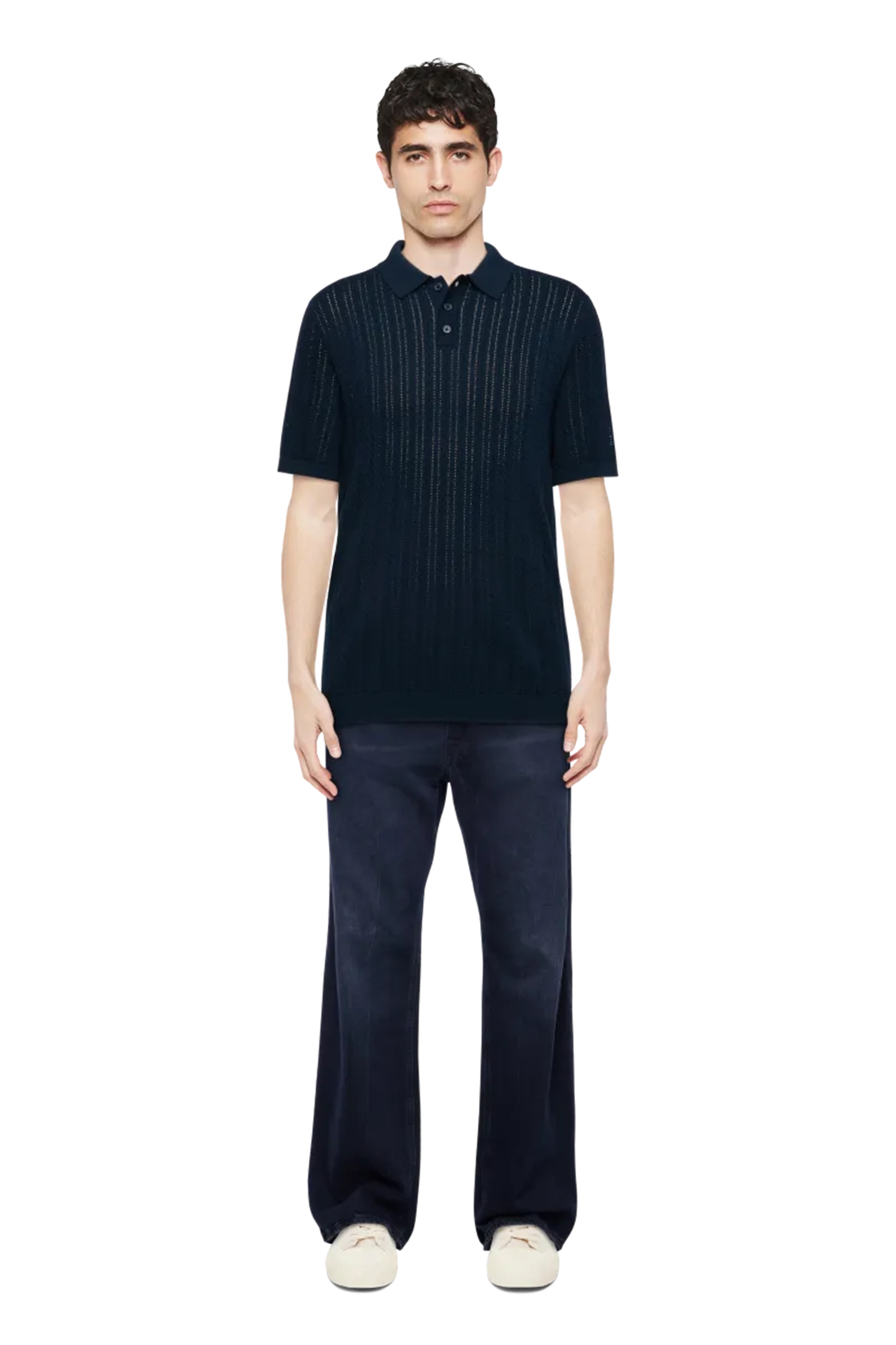 Heren polo korte mouw blauw