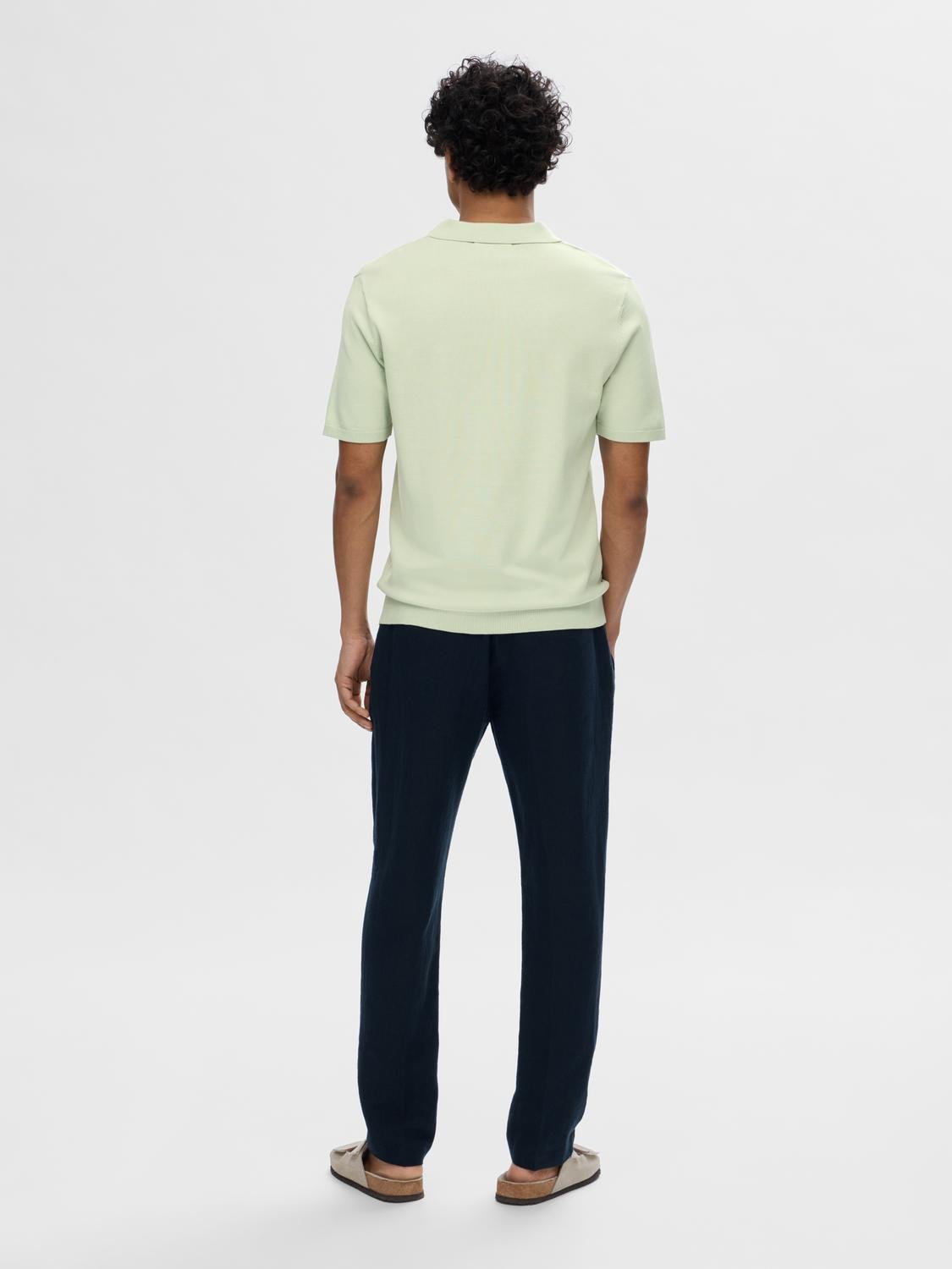 Selected SLHTELLER SS KNIT POLO 192078-Bok Choy 5