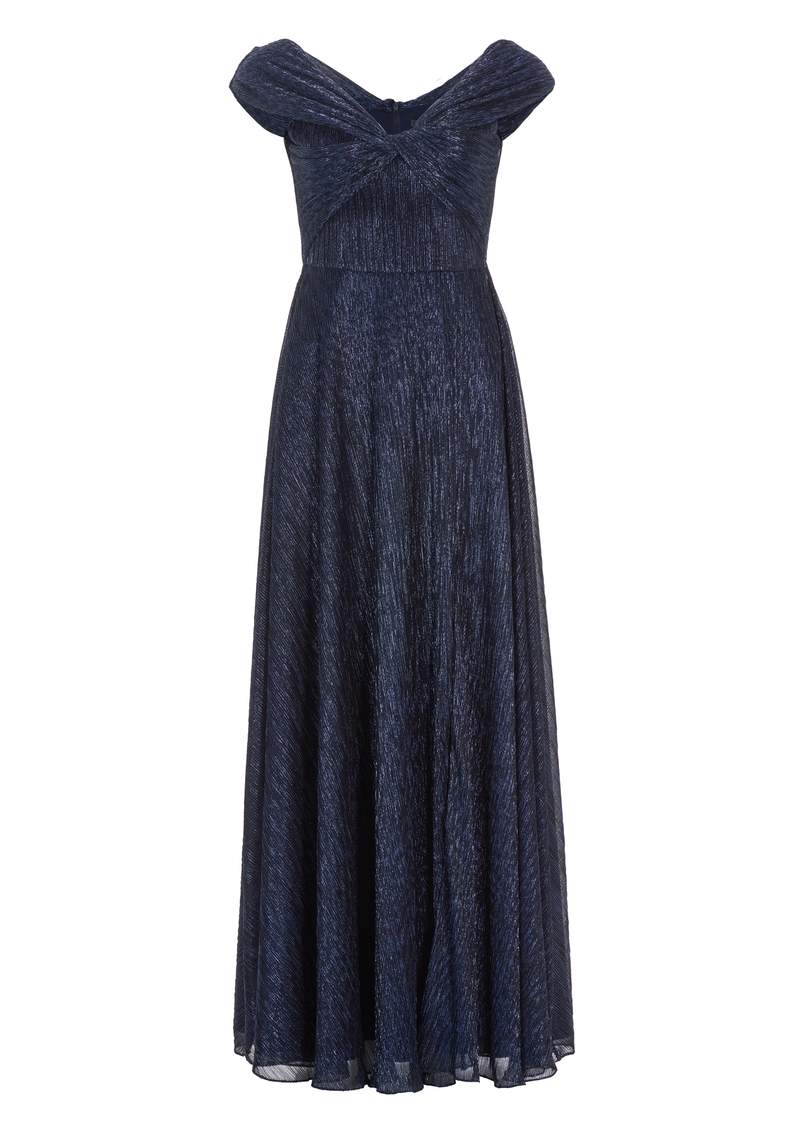 Swing Abendkleid mit Carmen Ausschnitt au navy 1