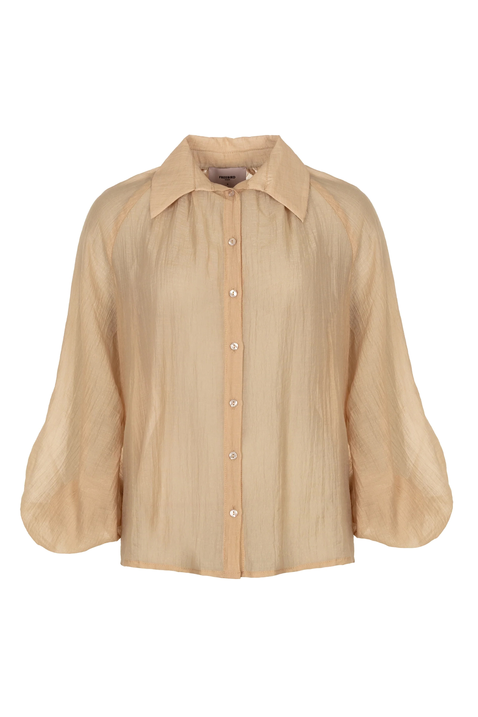 Dames blouse lange mouw bruin