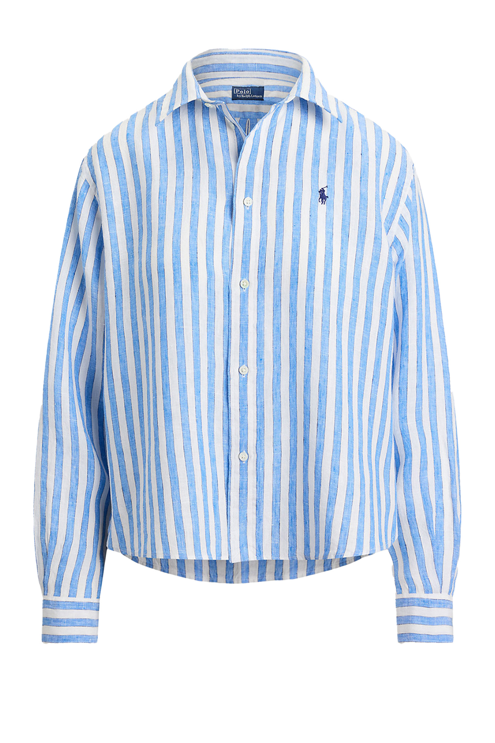 Dames blouse lange mouw blauw