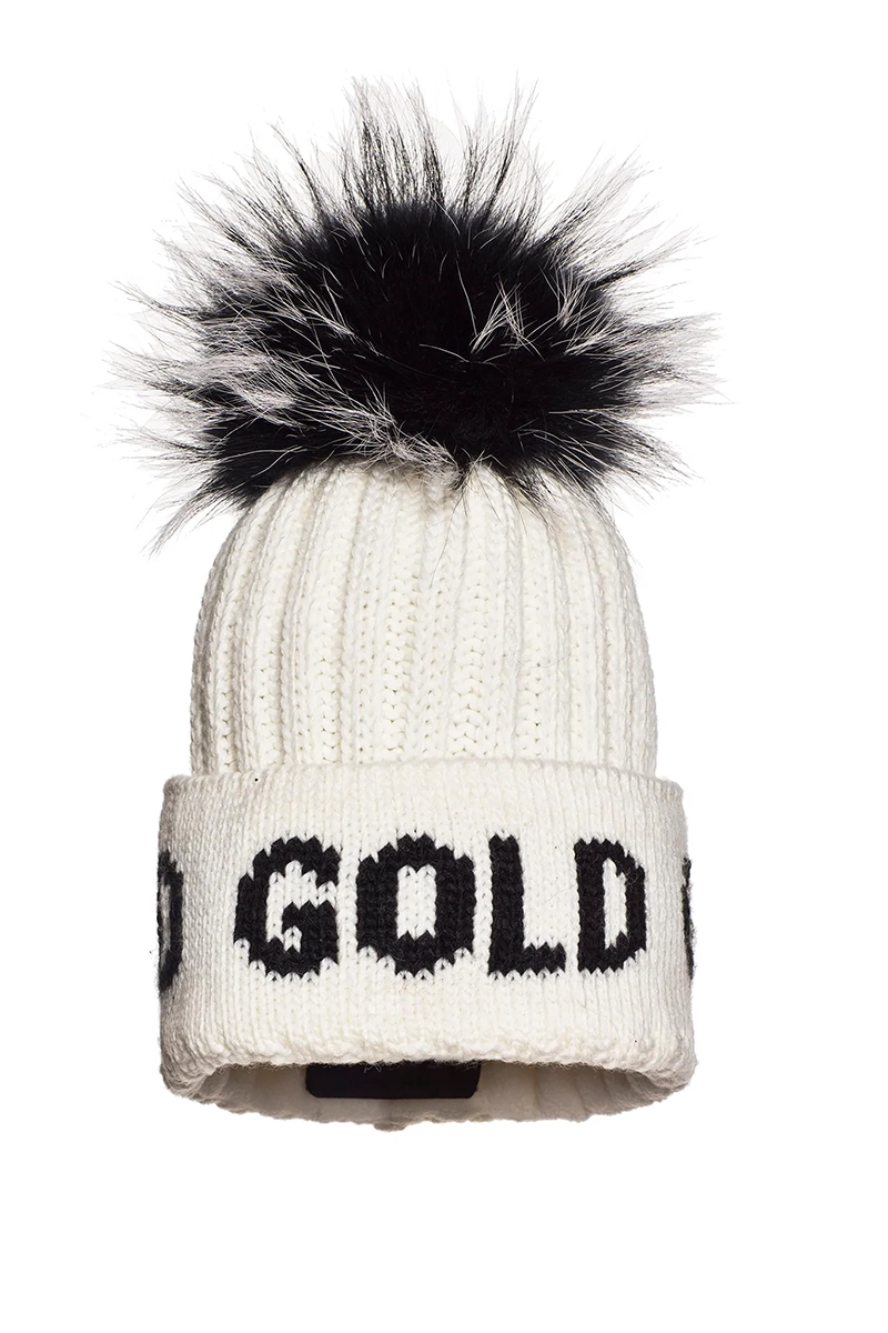 Goldbergh HODD BEANIE REAL RACCOON FUR Wit-1 1