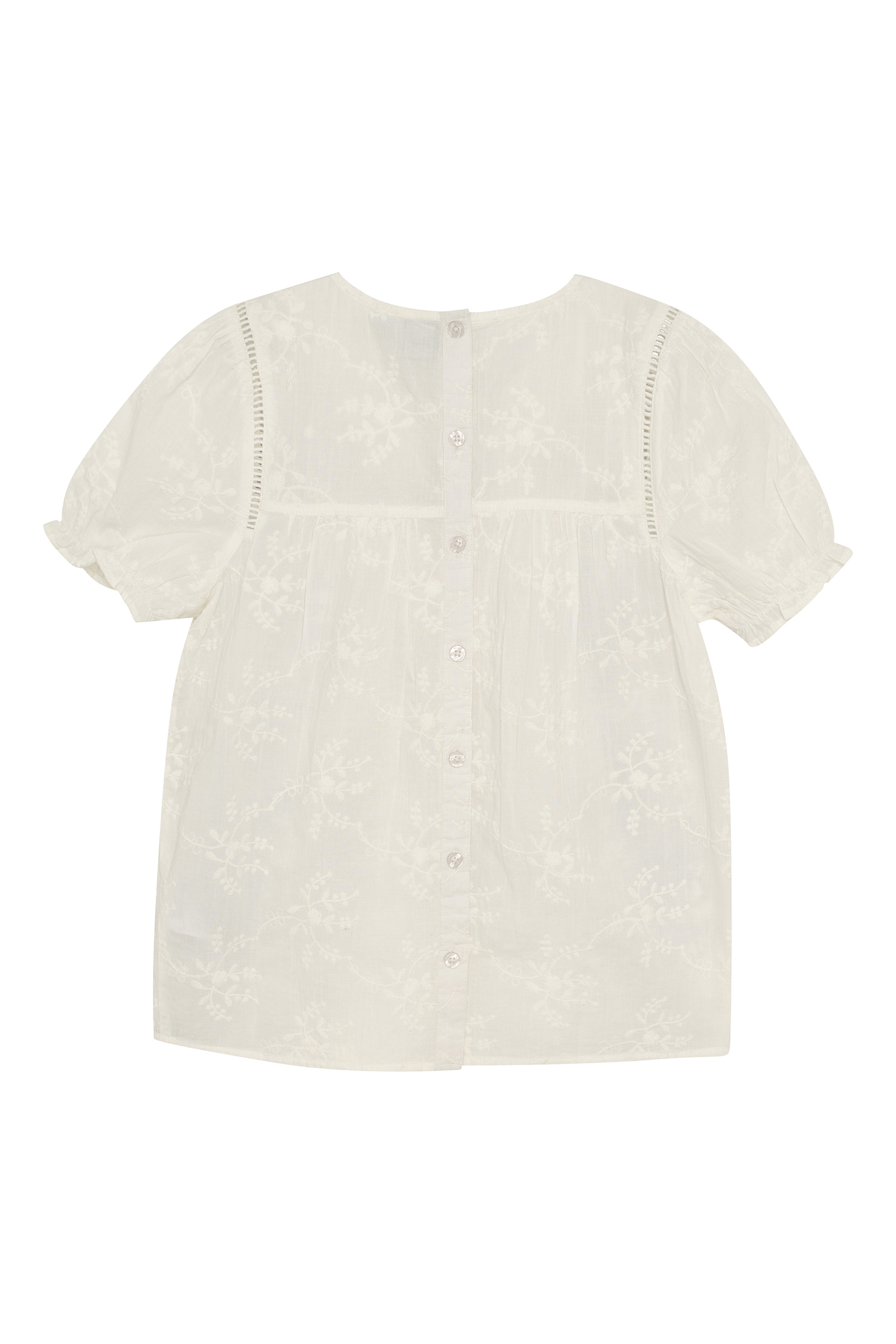 Meisjes blouse korte mouw wit