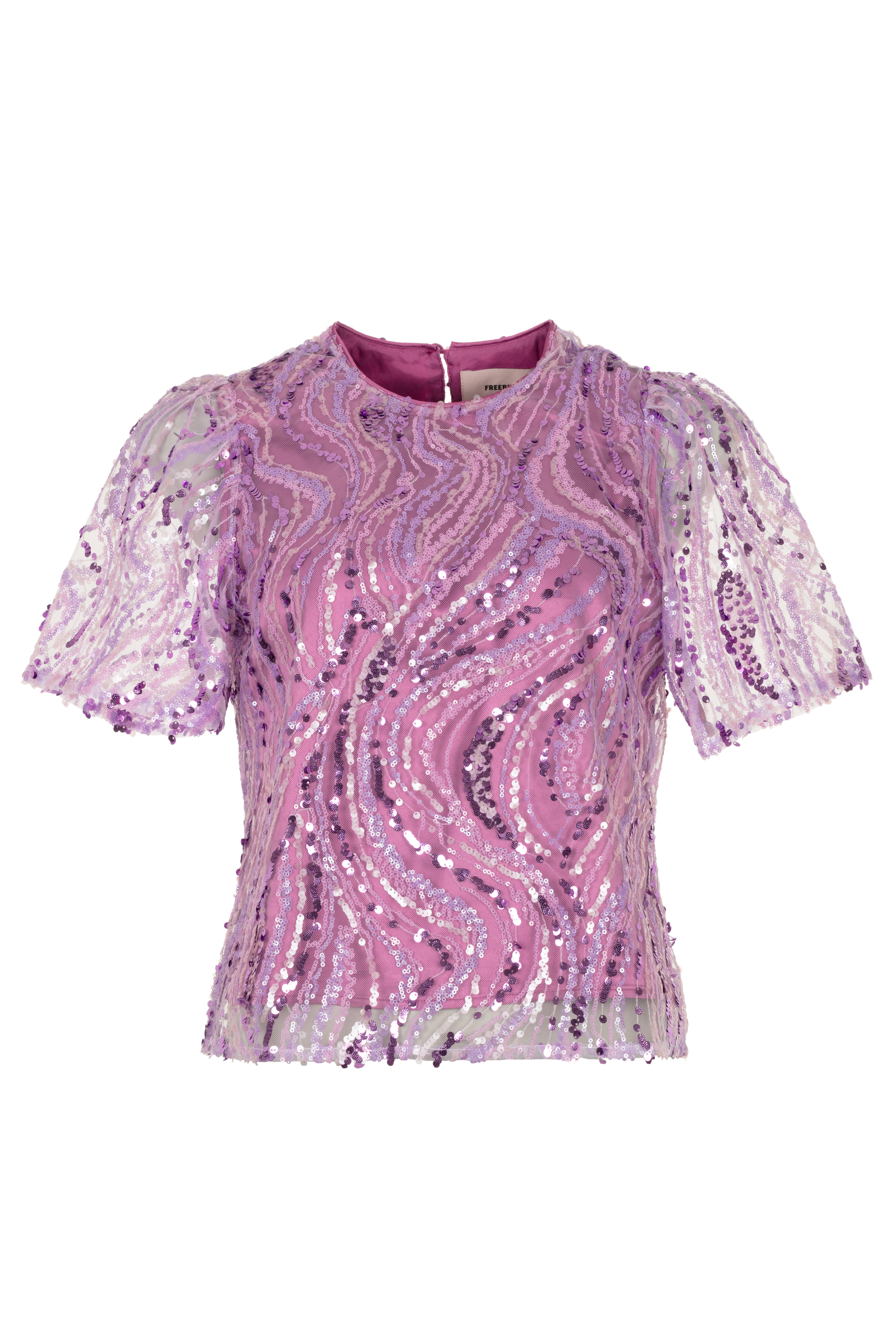 Dames blouse korte mouw rose