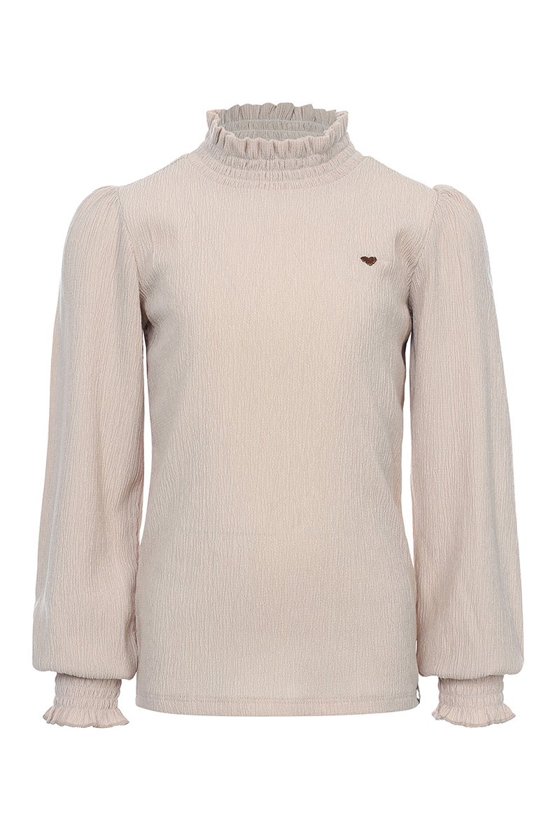 LOOXS LITTLE little crinkle collar top Ecru-1 1