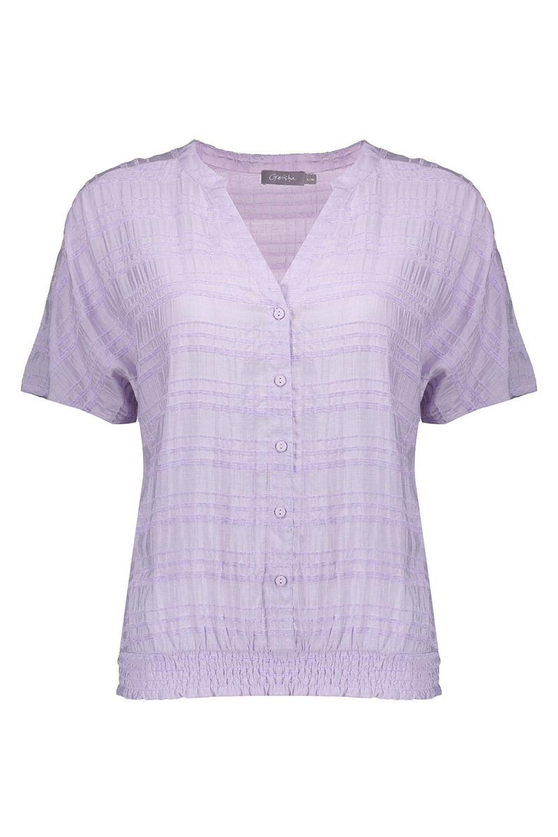 Dames blouse korte mouw paars