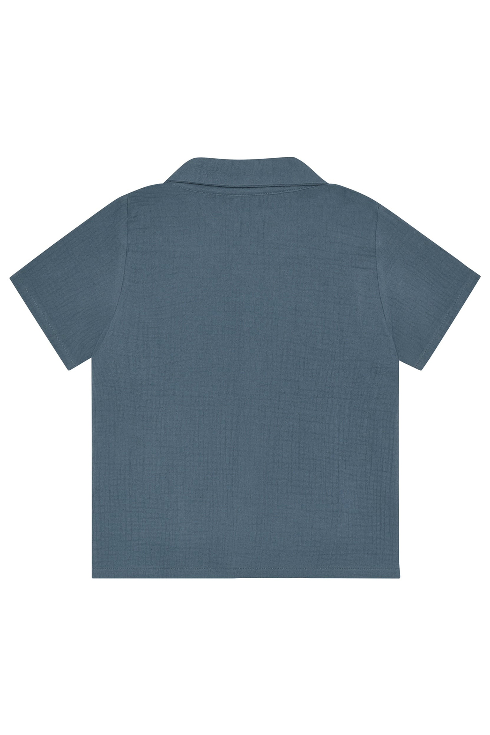 Jongens overhemd korte mouw blauw