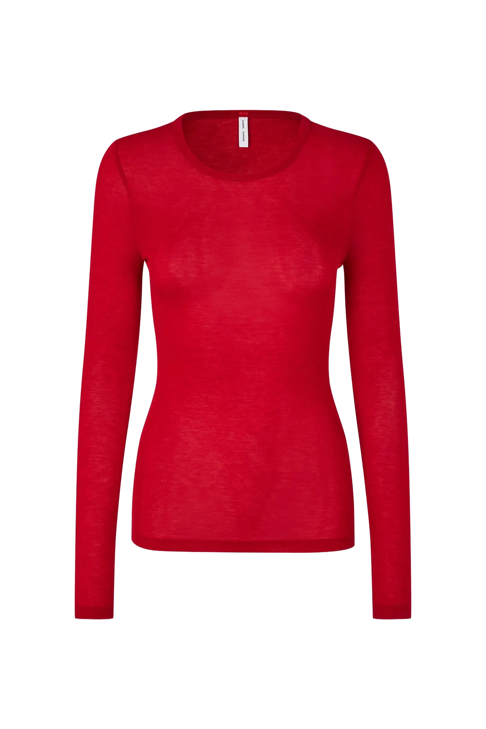 Dames t-shirt lange mouw rood