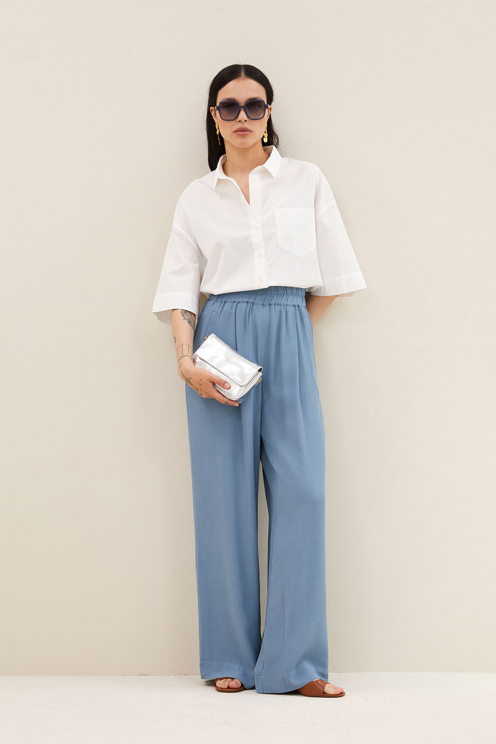 Dames blouse korte mouw wit