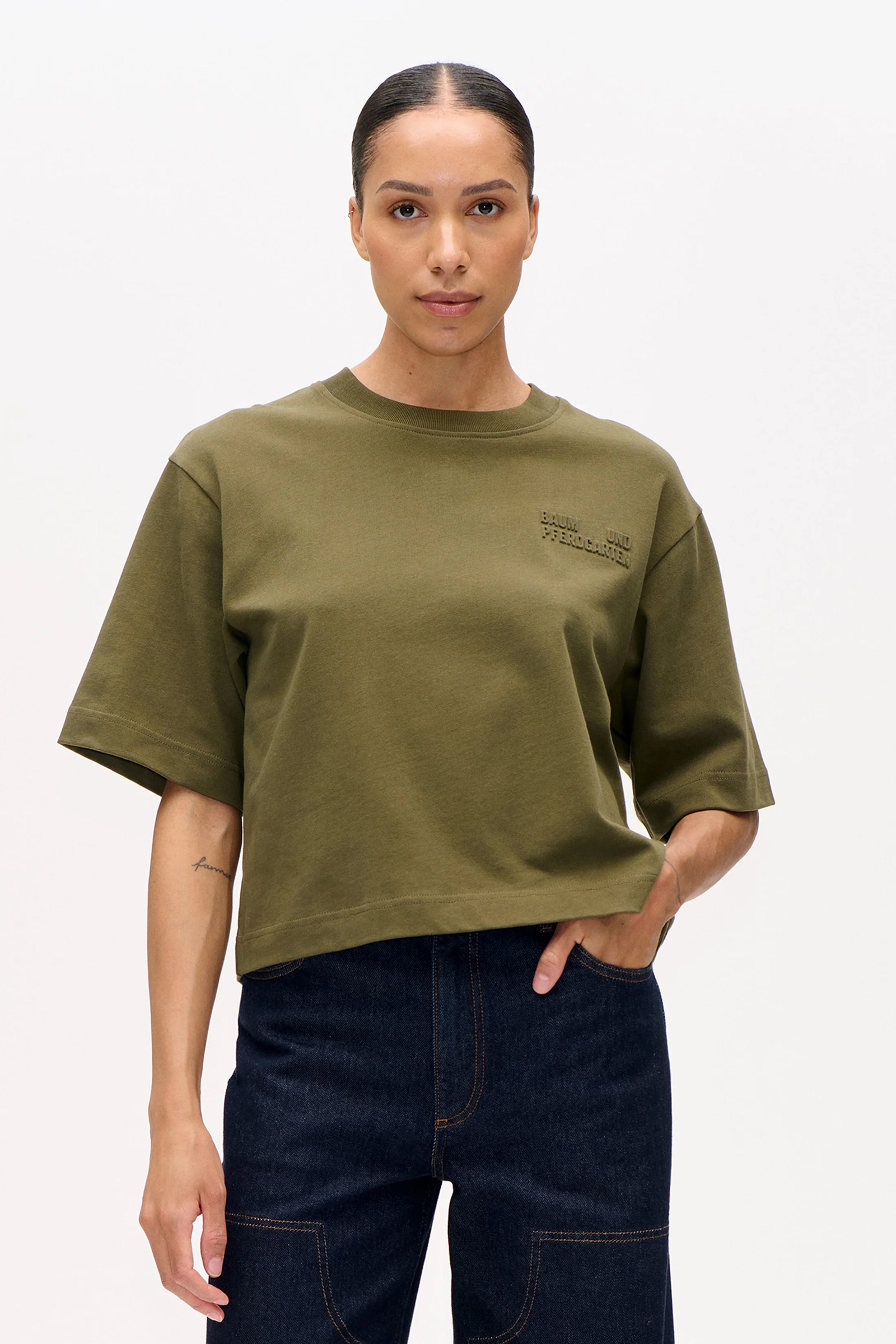 Dames t-shirt korte mouw groen