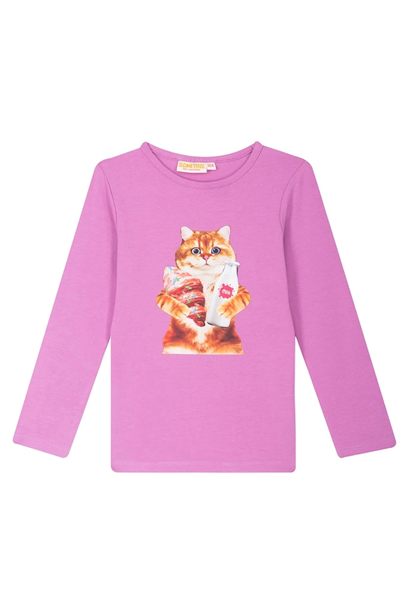 Meisjes t-shirt lange mouw paars