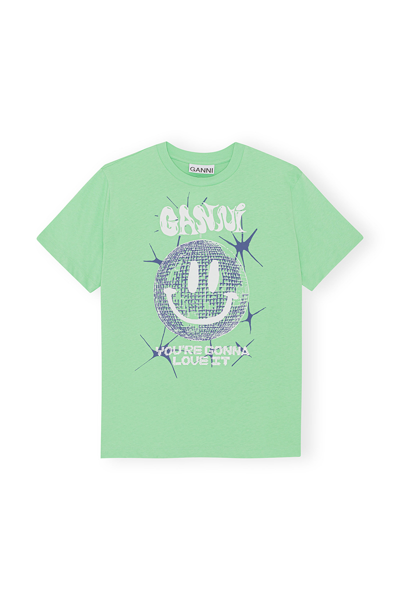 Ganni Dames t-shirt korte mouw Groen-1 1