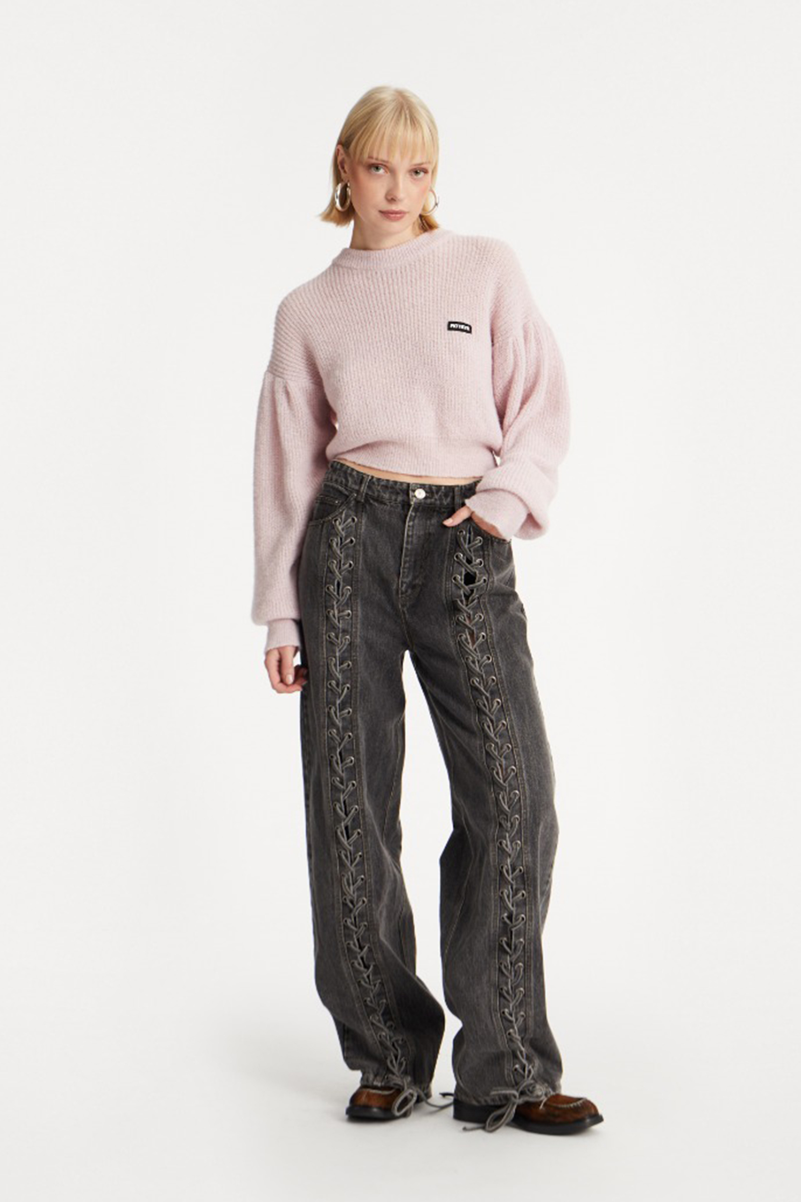 Dames jeans grijs