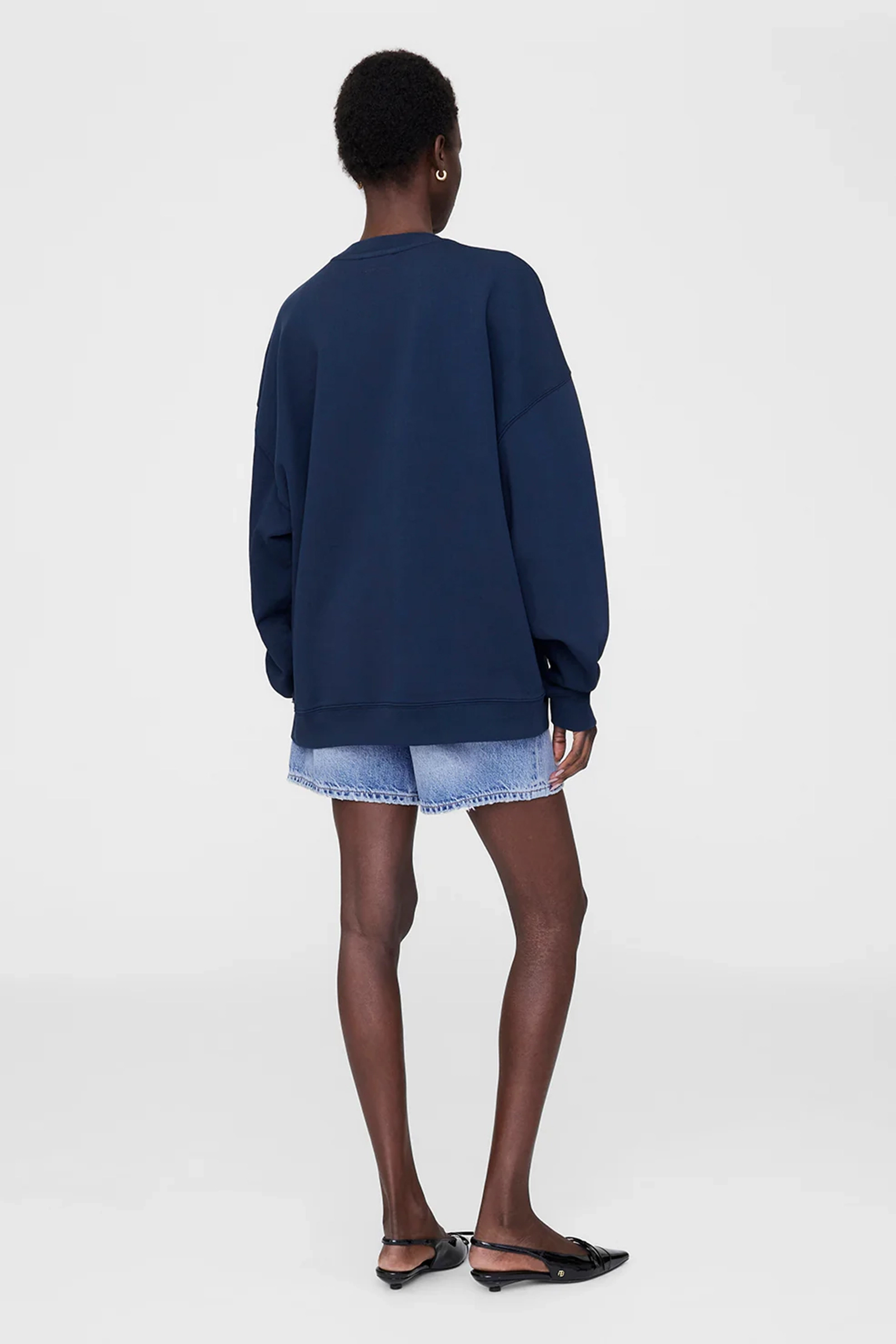 Anine Bing Miles sweatshirt framed monogram Blauw-1 3
