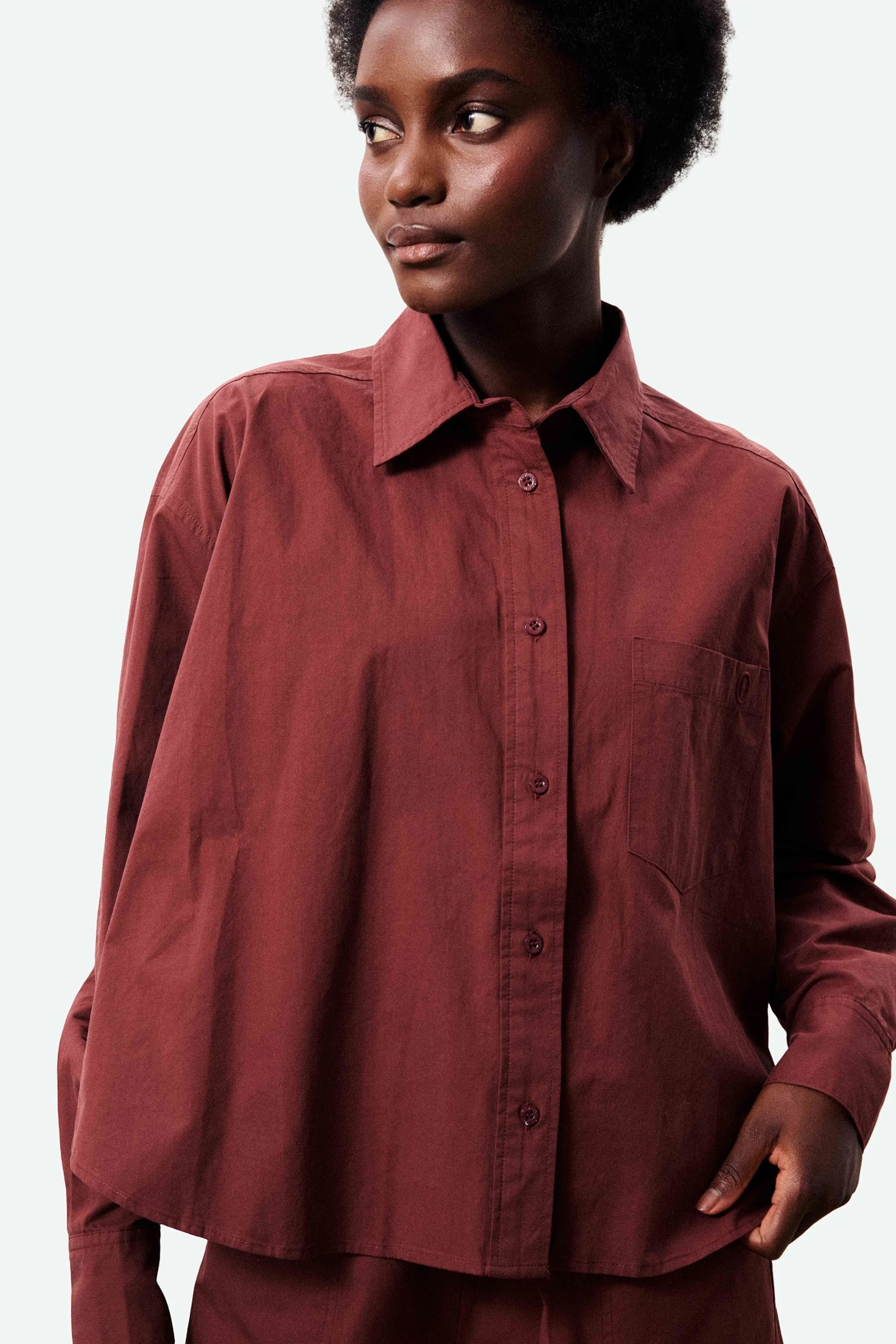 Dames blouse lange mouw rood