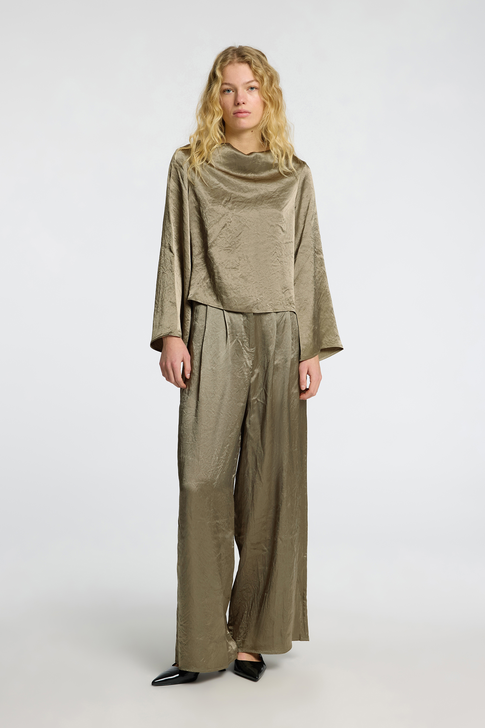 Selected SLFSELENE HW WIDE PANT B 190926-Vetiver 2