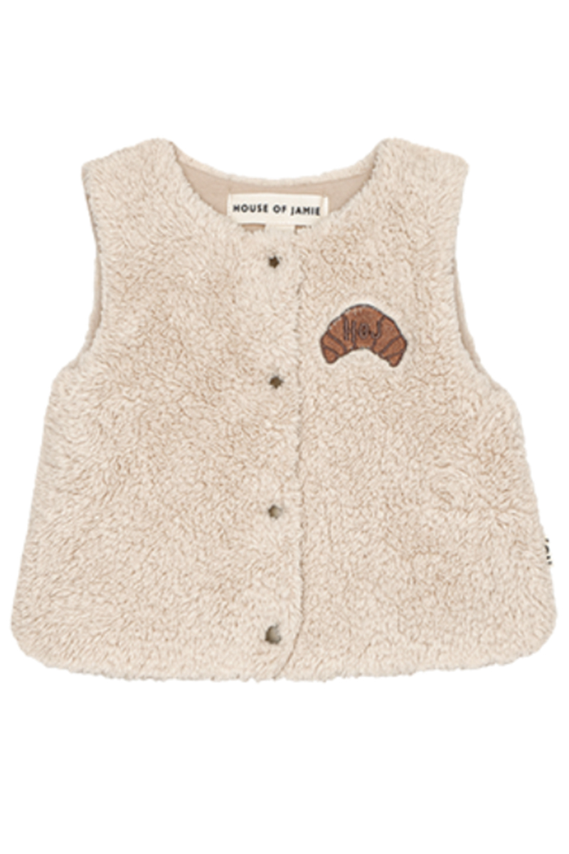 House Of Jamie plush baby bodywarmer Ecru-1 1