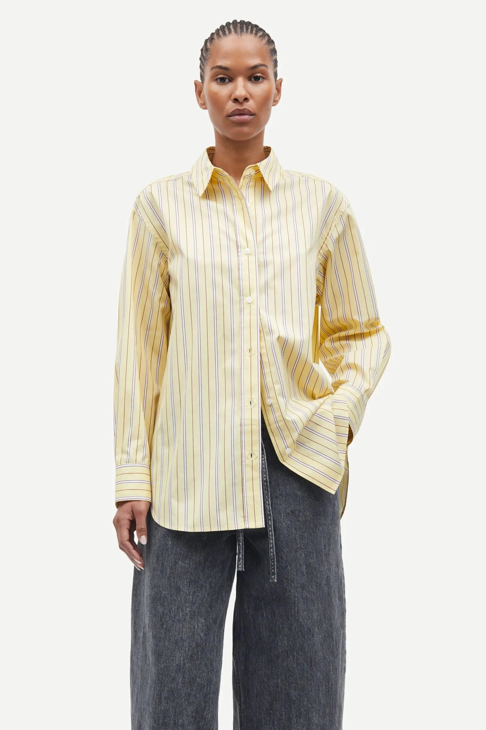 Dames blouse lange mouw geel