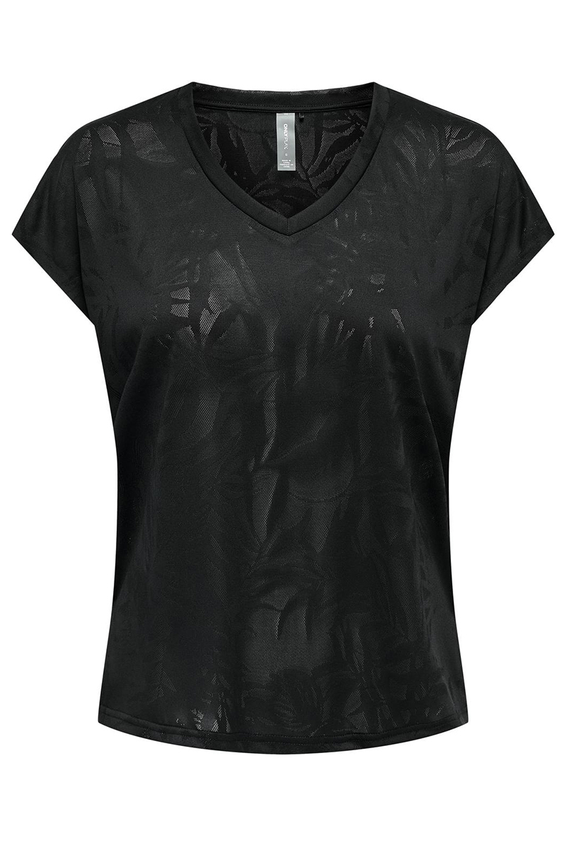 Fitness dames t-shirt km zwart