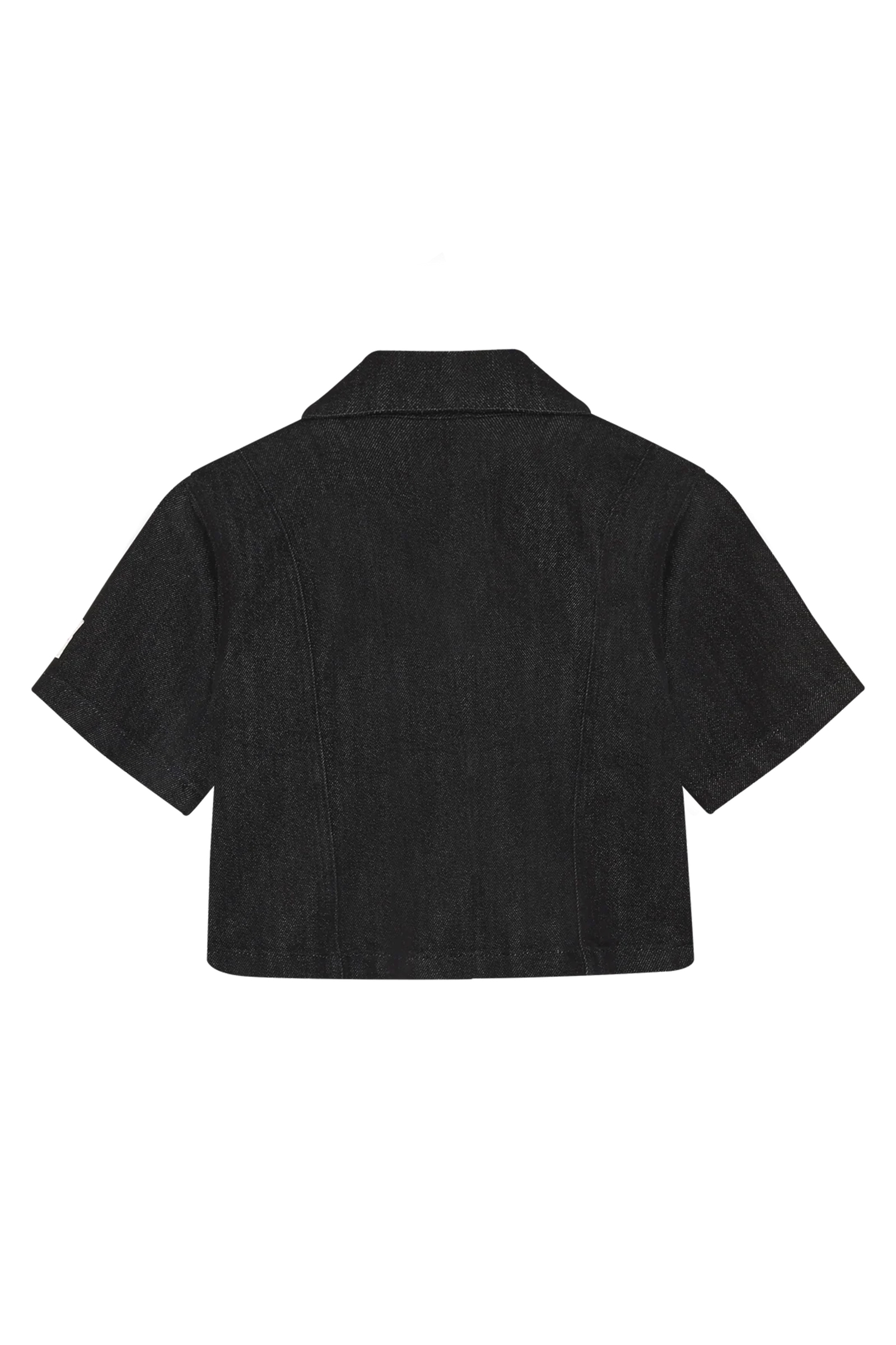 Meisjes blouse korte mouw zwart