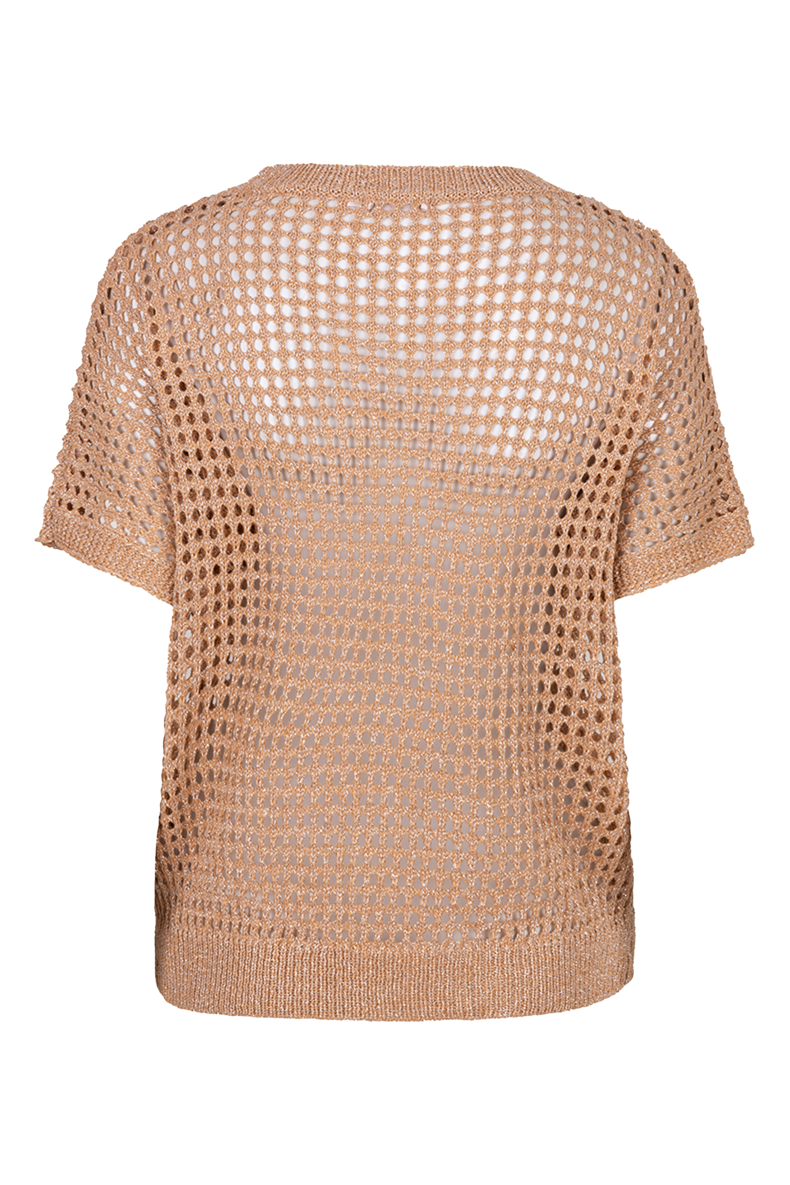 Esqualo Sweater open knit lurex bruin/beige-1 3