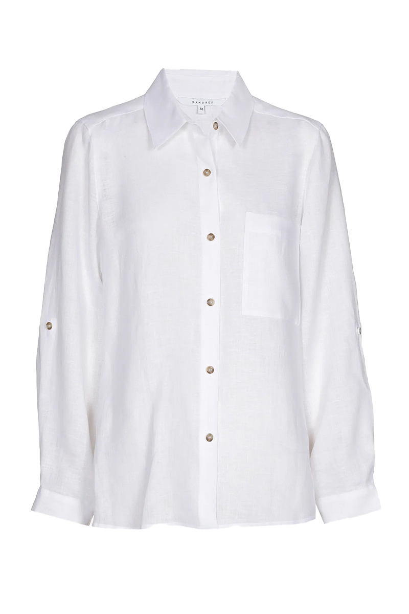 Dames blouse lange mouw ecru
